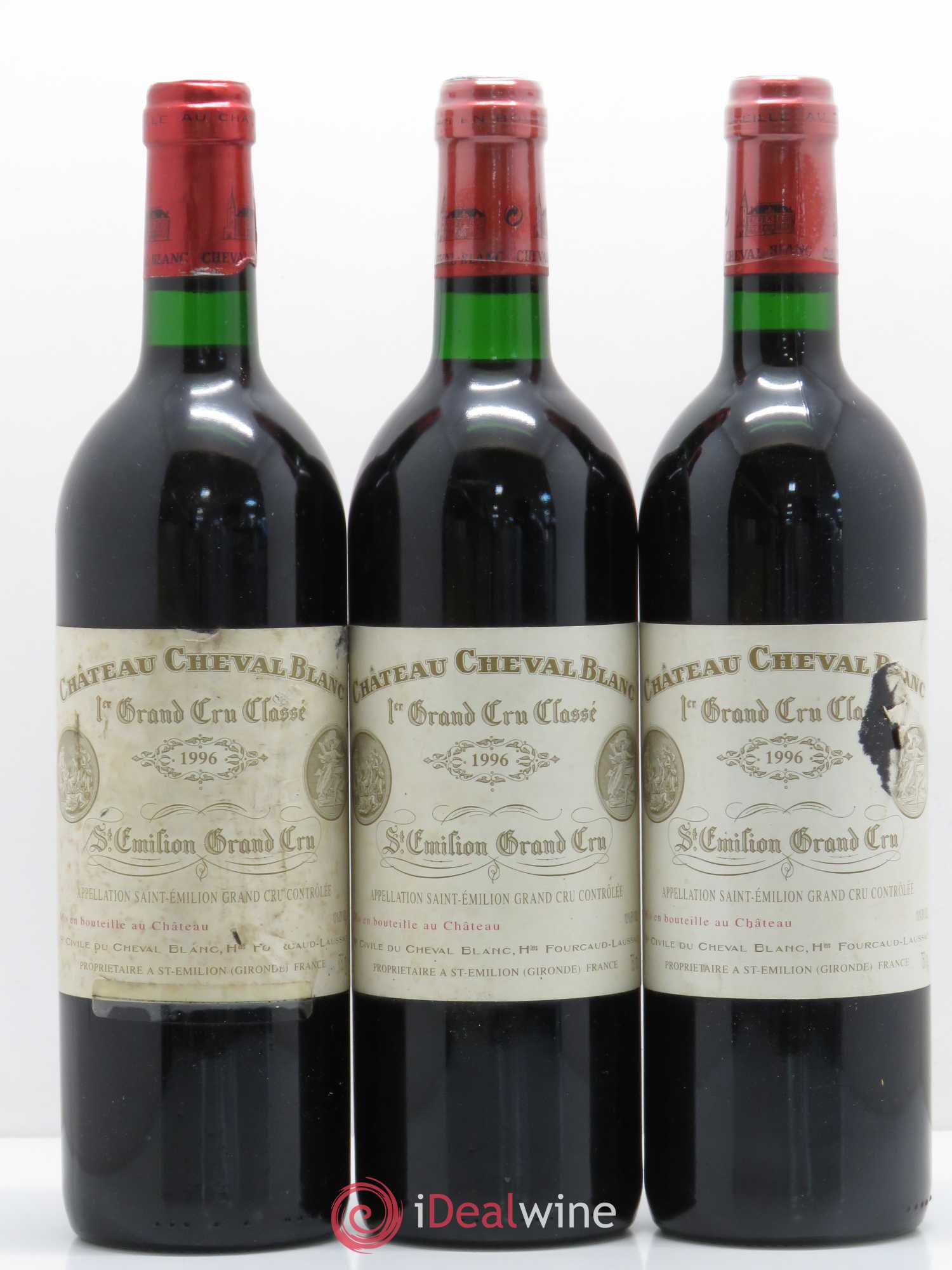 Château Cheval Blanc 1er Grand Cru Classé A 1996 - Lot de 3 bouteilles - 0