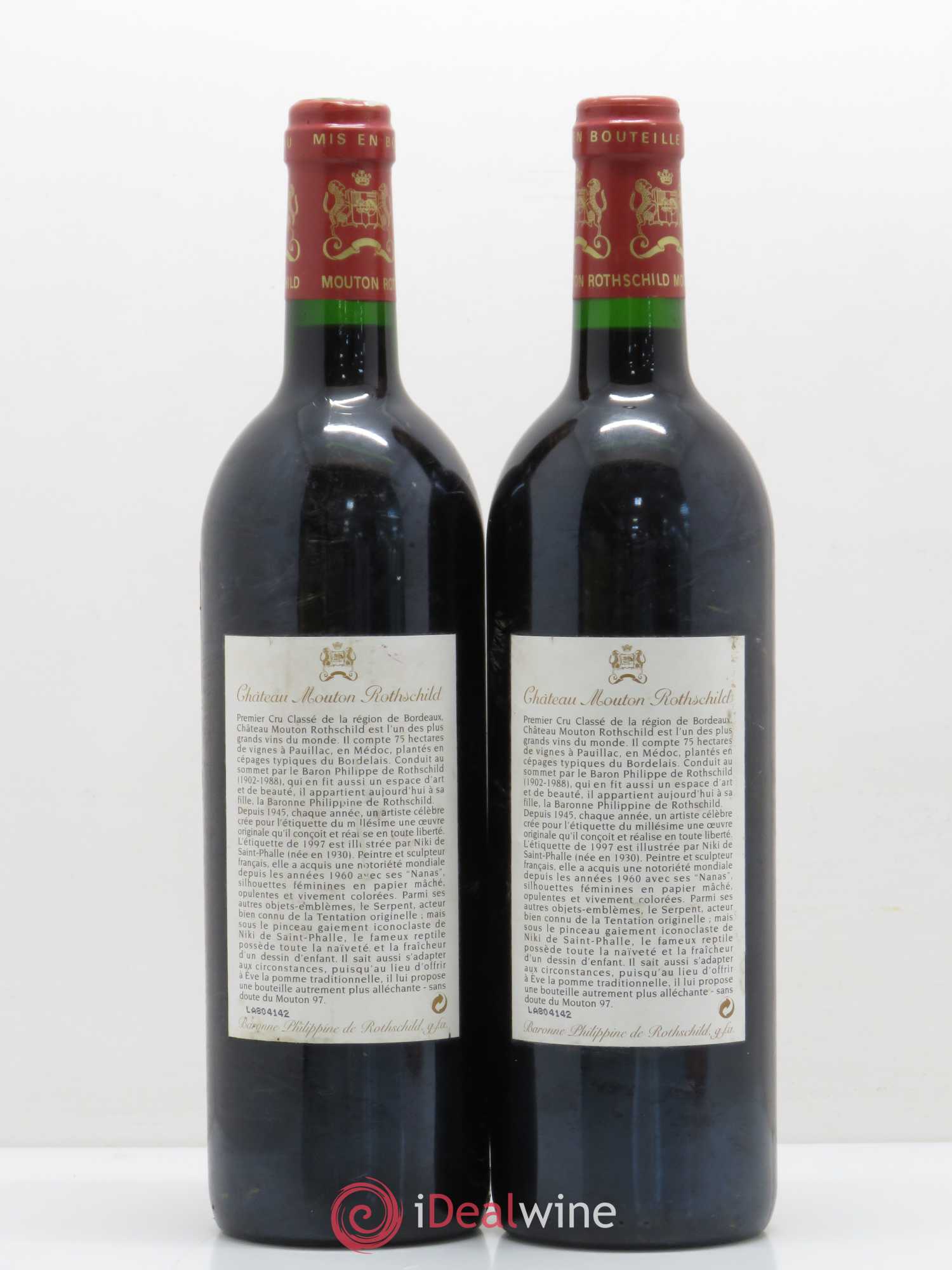 Château Mouton Rothschild 1er Grand Cru Classé 1997 - Lot de 2 bouteilles - 1