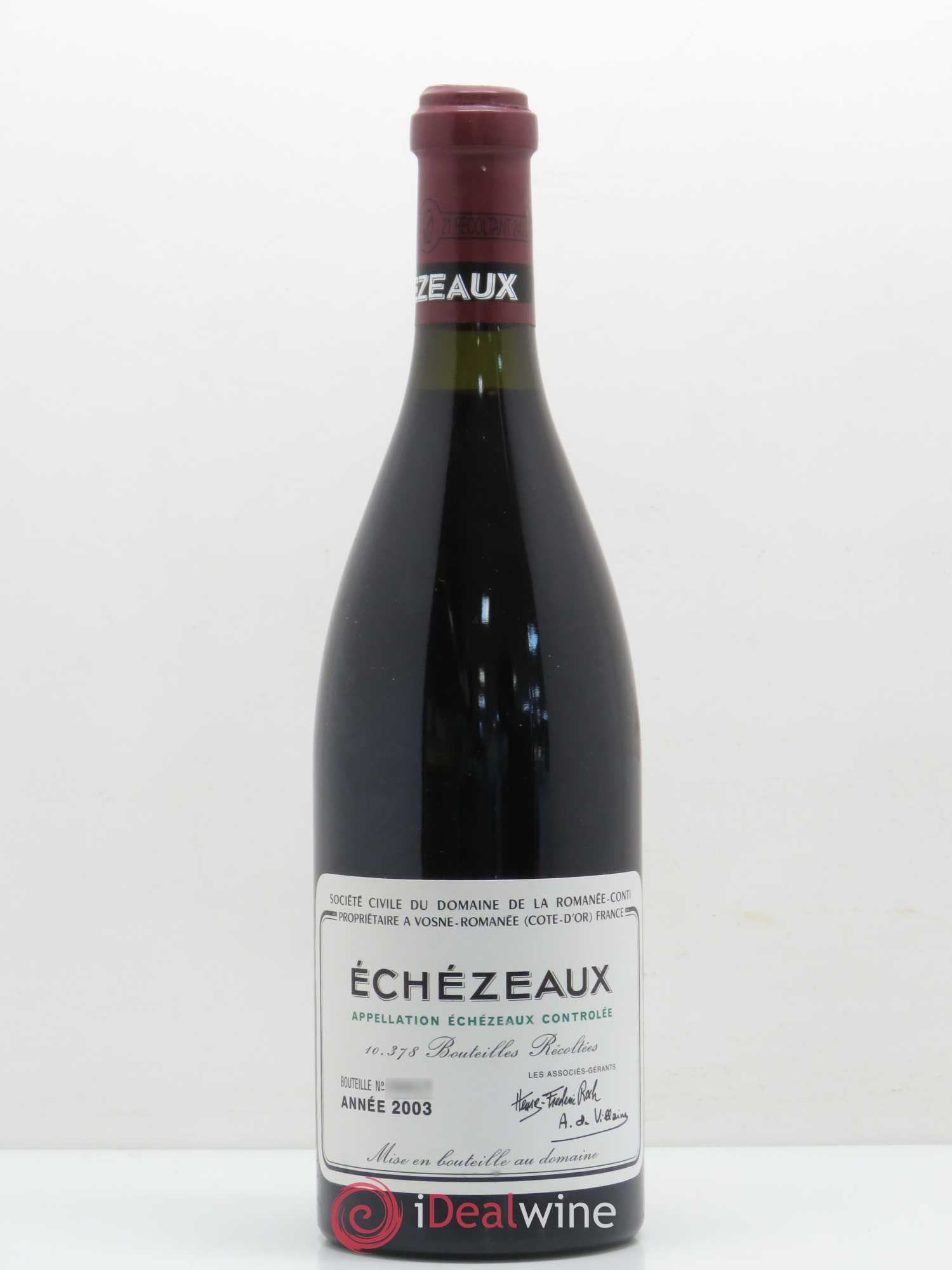 Echezeaux Grand Cru Domaine de la Romanée-Conti 2003 - Lot de 1 bouteille - 0