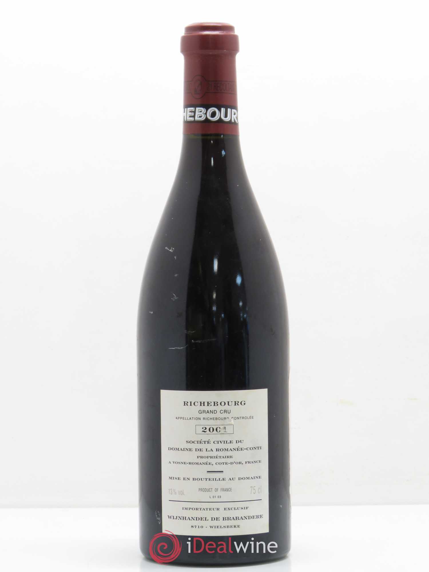 Richebourg Grand Cru Domaine de la Romanée-Conti 2001 - Lot de 1 bouteille - 1