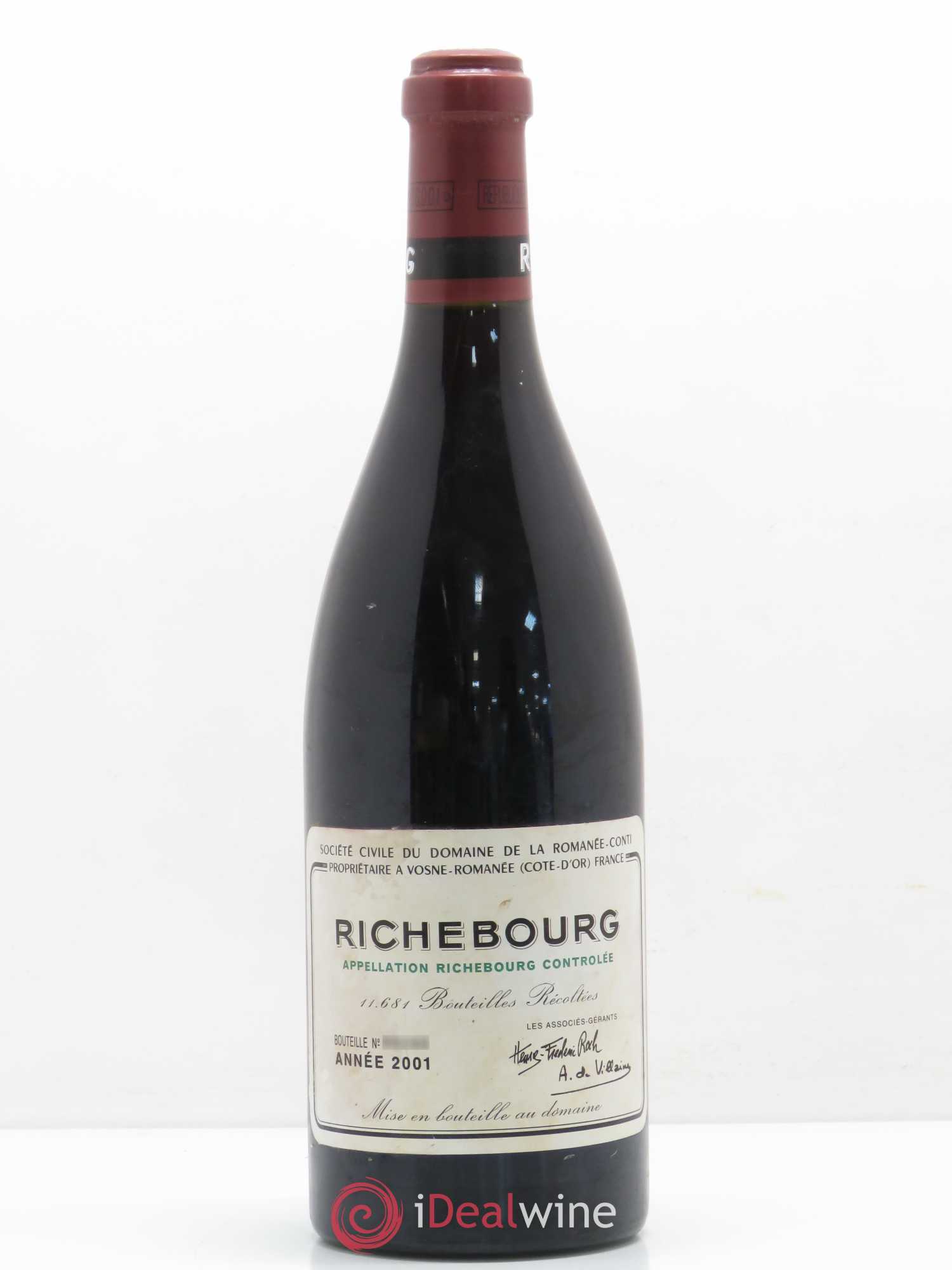 Richebourg Grand Cru Domaine de la Romanée-Conti 2001 - Lot de 1 bouteille - 0