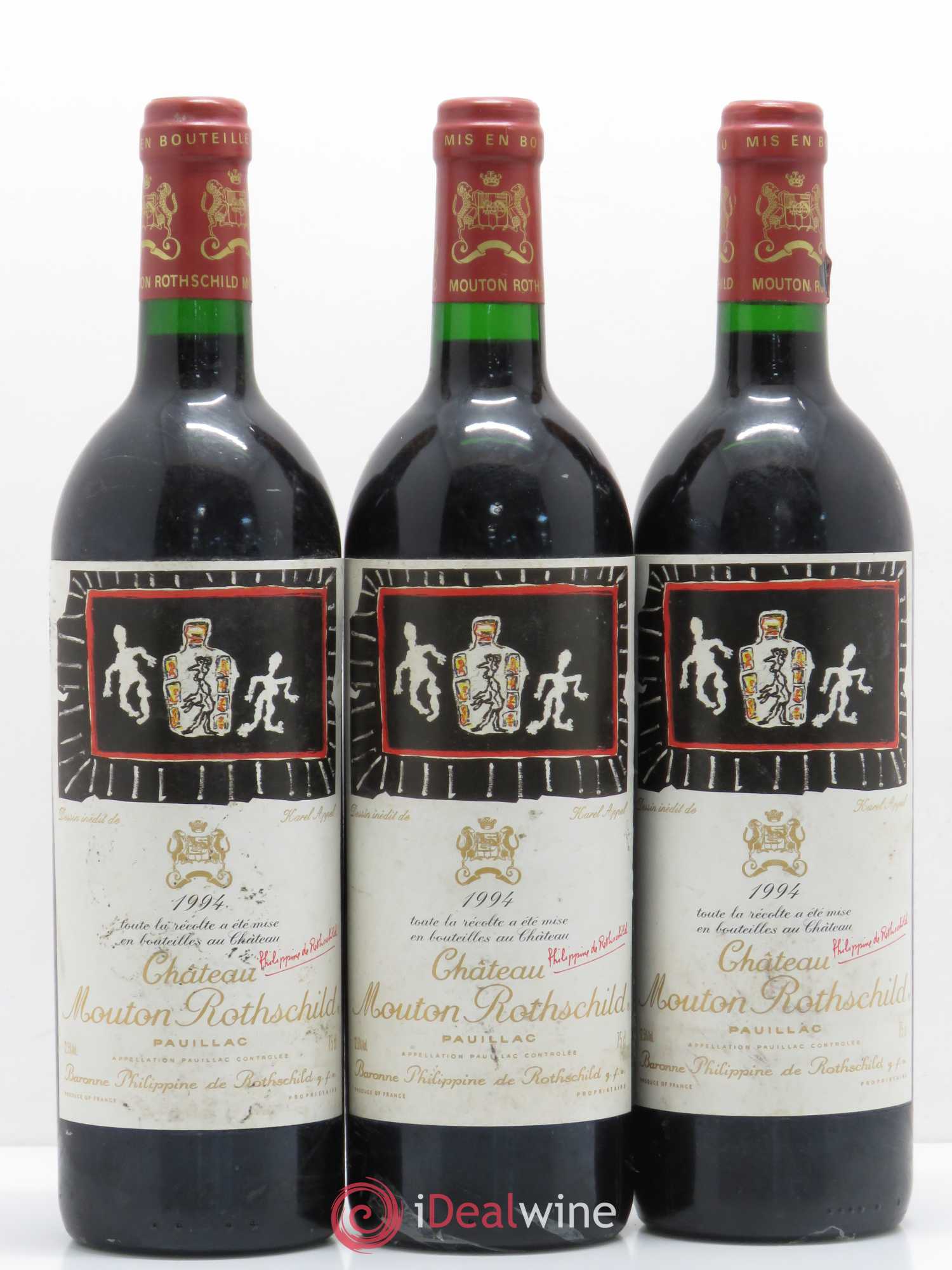 Château Mouton Rothschild 1er Grand Cru Classé 1994 - Lot de 3 bouteilles - 0