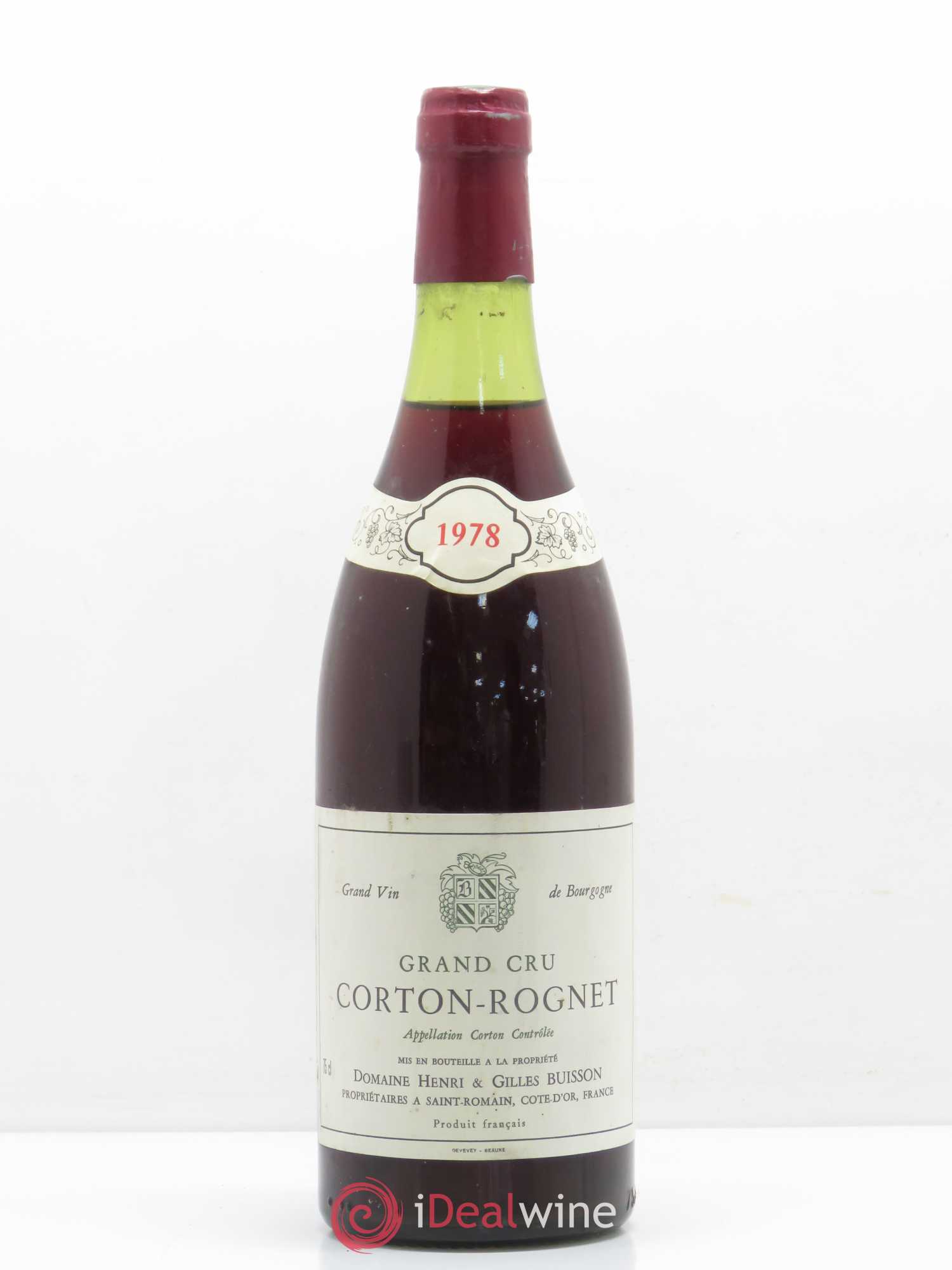 Corton Grand Cru Le Rognet-et-Corton Henri et Gilles Buisson (Domaine) 1978 - Lot de 1 bouteille - 0