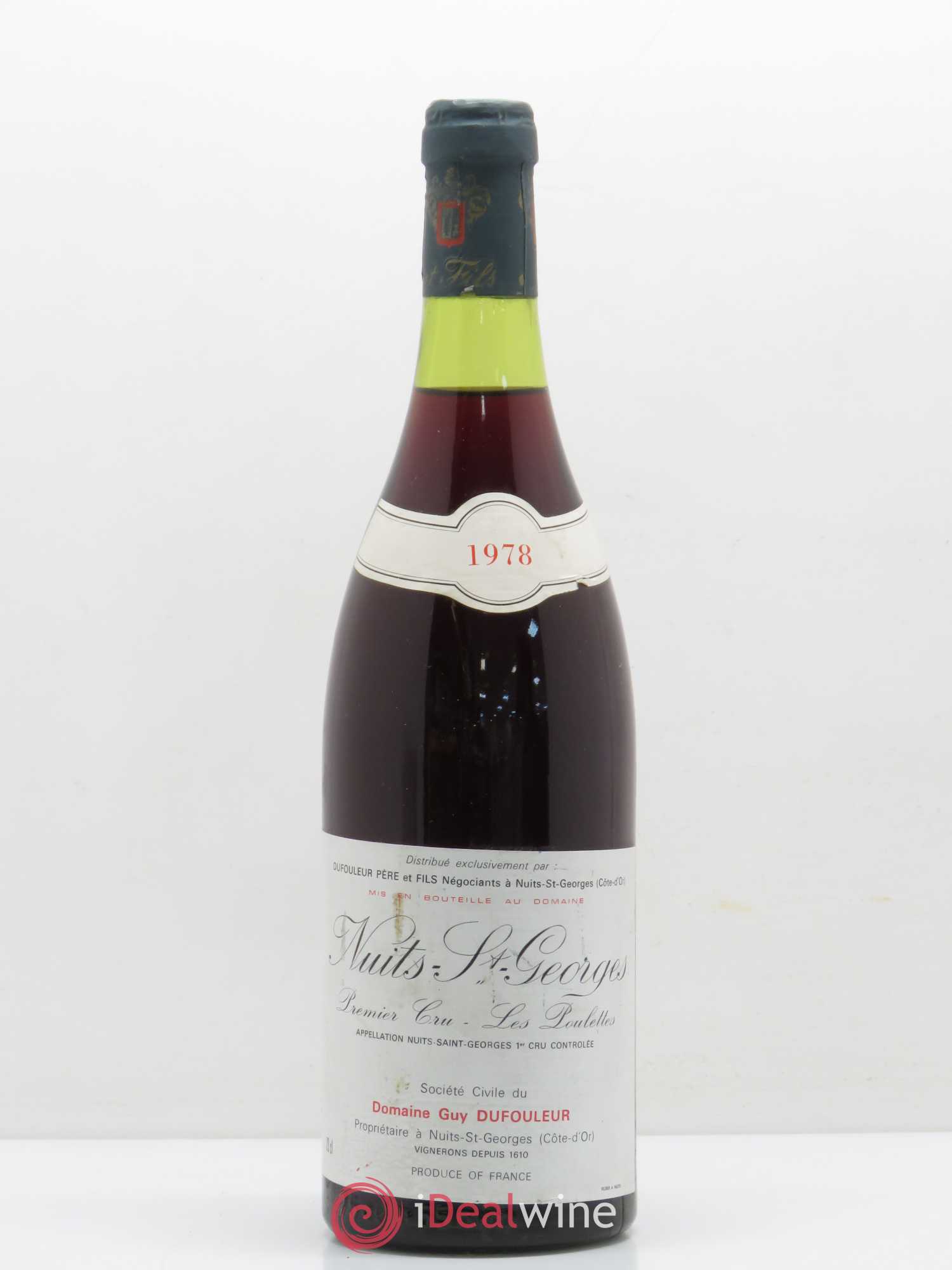 Nuits-Saint-Georges 1er Cru Les Poulettes Domaine Dufouleur 1978 - Posten von 1 Flasche - 0
