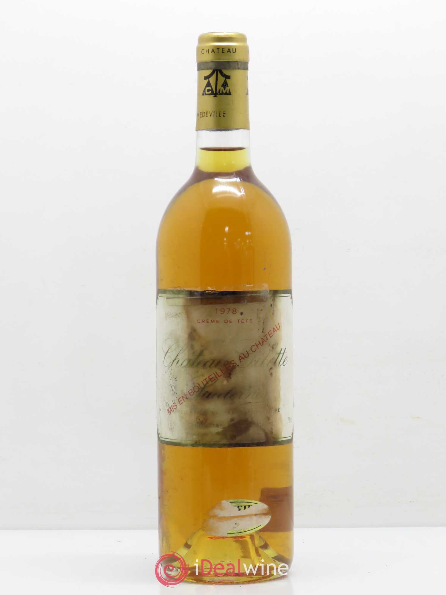 Château Gilette - Crème de Tête 1978 - Lotto di 1 bottiglia - 0