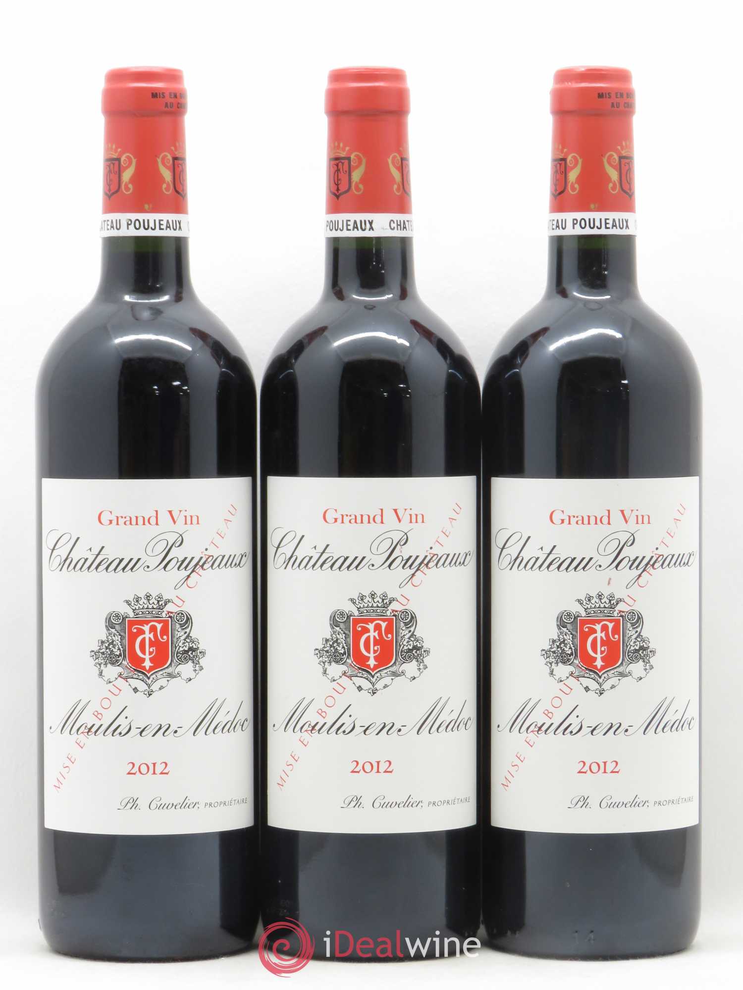 Château Poujeaux 2012 - Lot de 3 bouteilles - 0