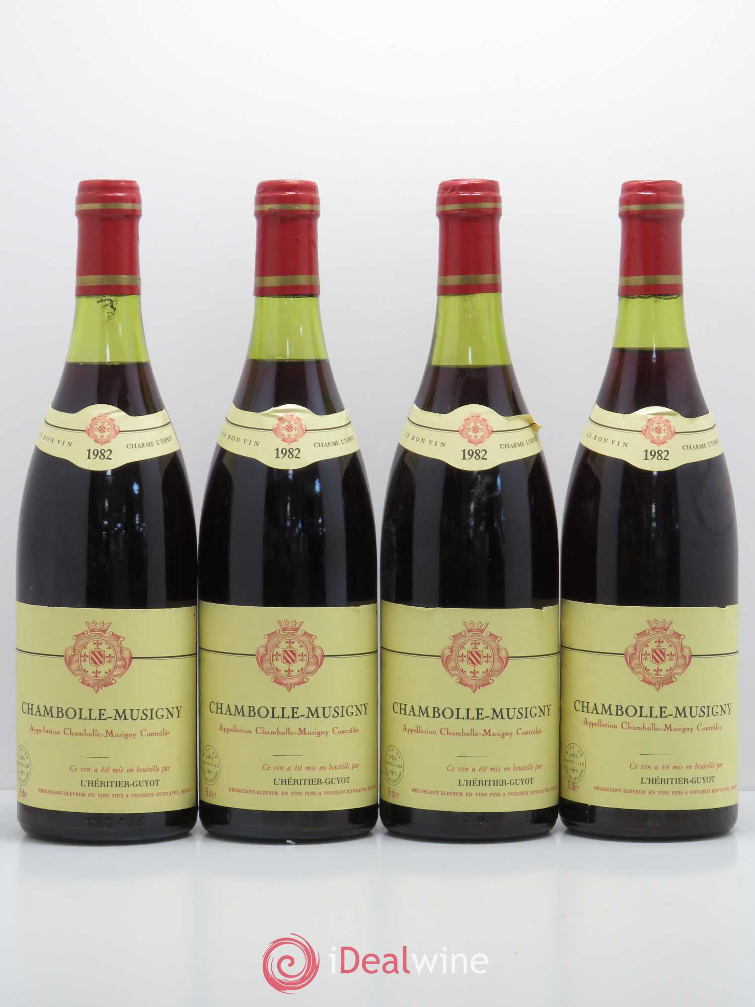 Chambolle-Musigny L'Heritier Guyot 1982 - Lot de 4 bouteilles - 0