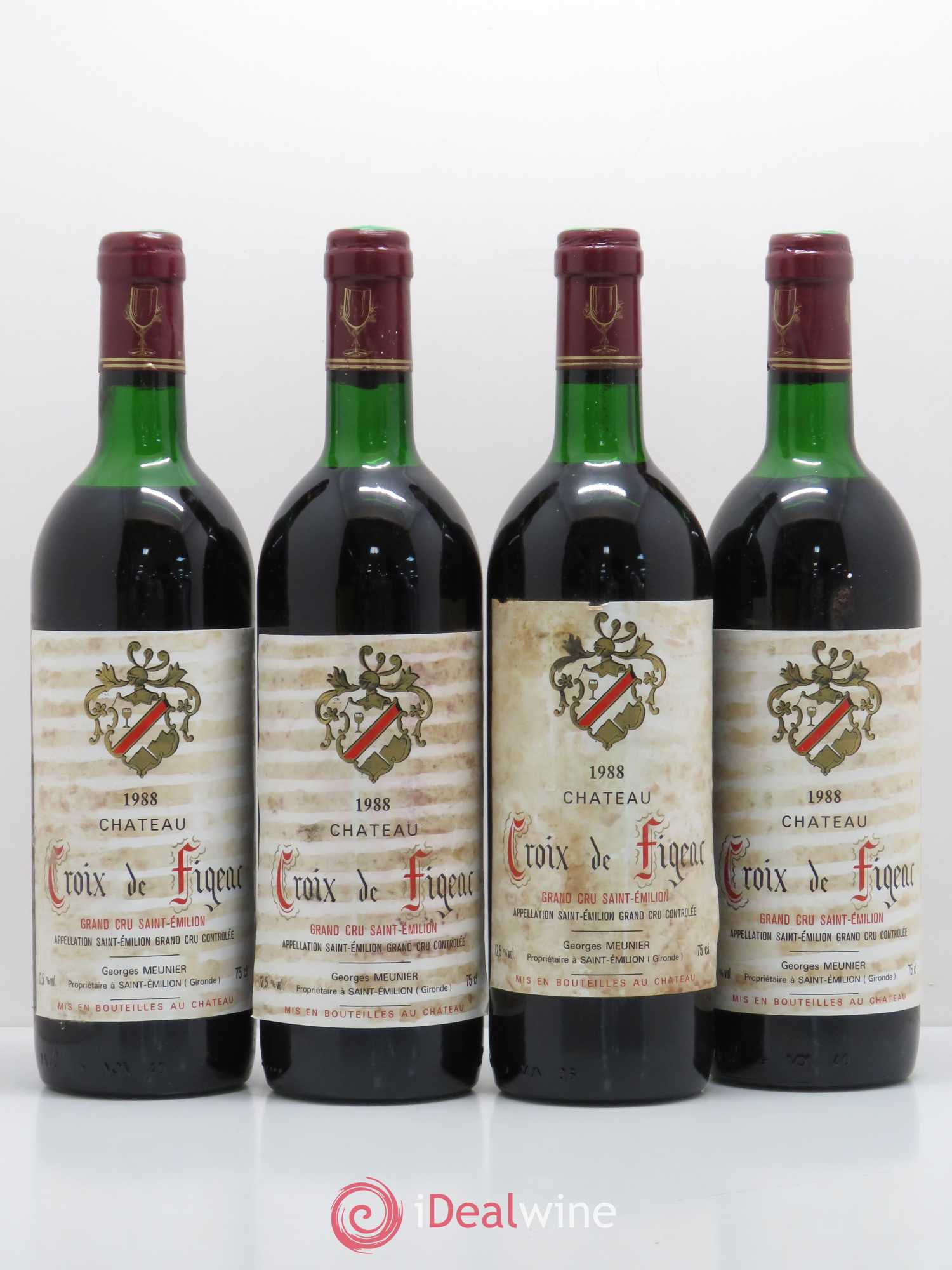 Château La Croix Figeac (Lamarzelle) 1988 - Lot de 4 bouteilles - 0