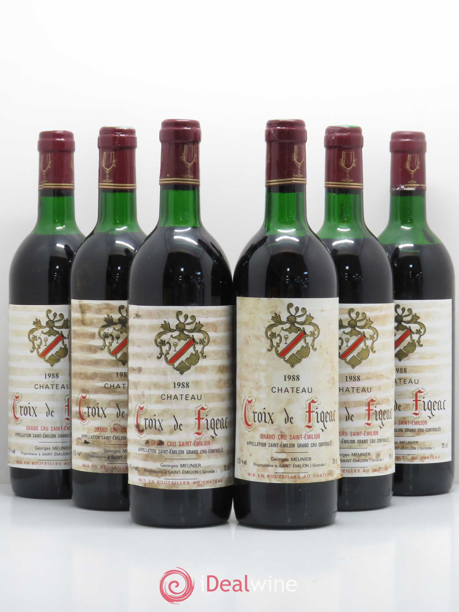 Château La Croix Figeac (Lamarzelle) (sans prix de réserve) 1988 - Lot de 6 bouteilles - 0