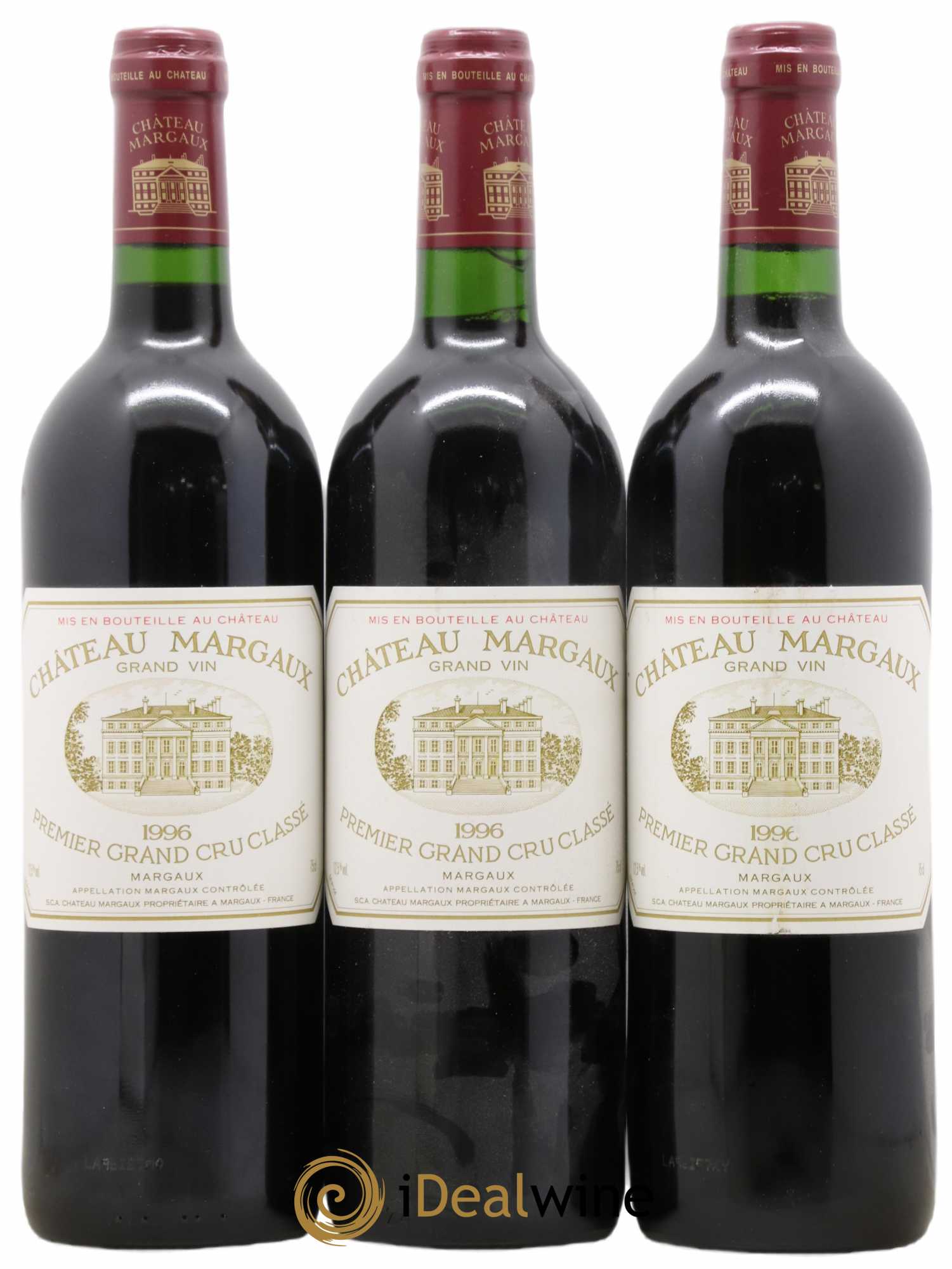 Château Margaux 1er Grand Cru Classé 1996 - Lot de 3 bouteilles - 0