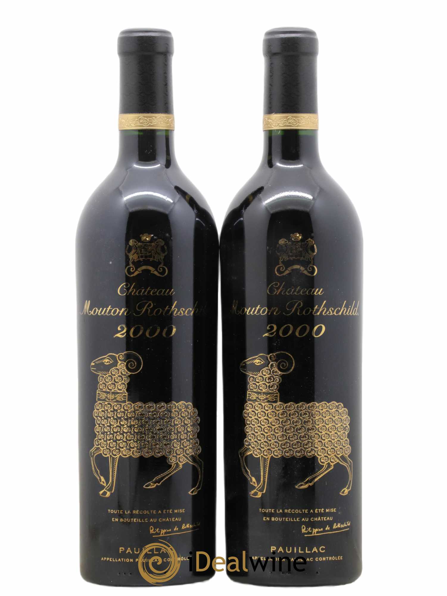 Château Mouton Rothschild 1er Grand Cru Classé 2000 - Lot de 2 bouteilles - 0