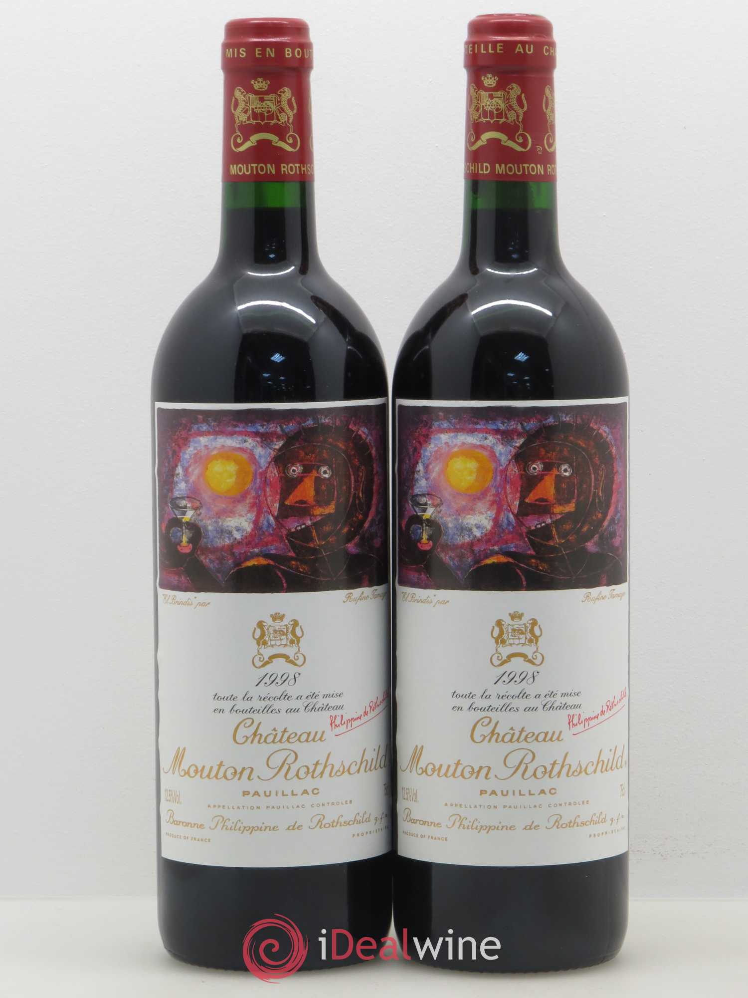 Château Mouton Rothschild 1er Grand Cru Classé 1998 - Lot de 2 bouteilles - 0