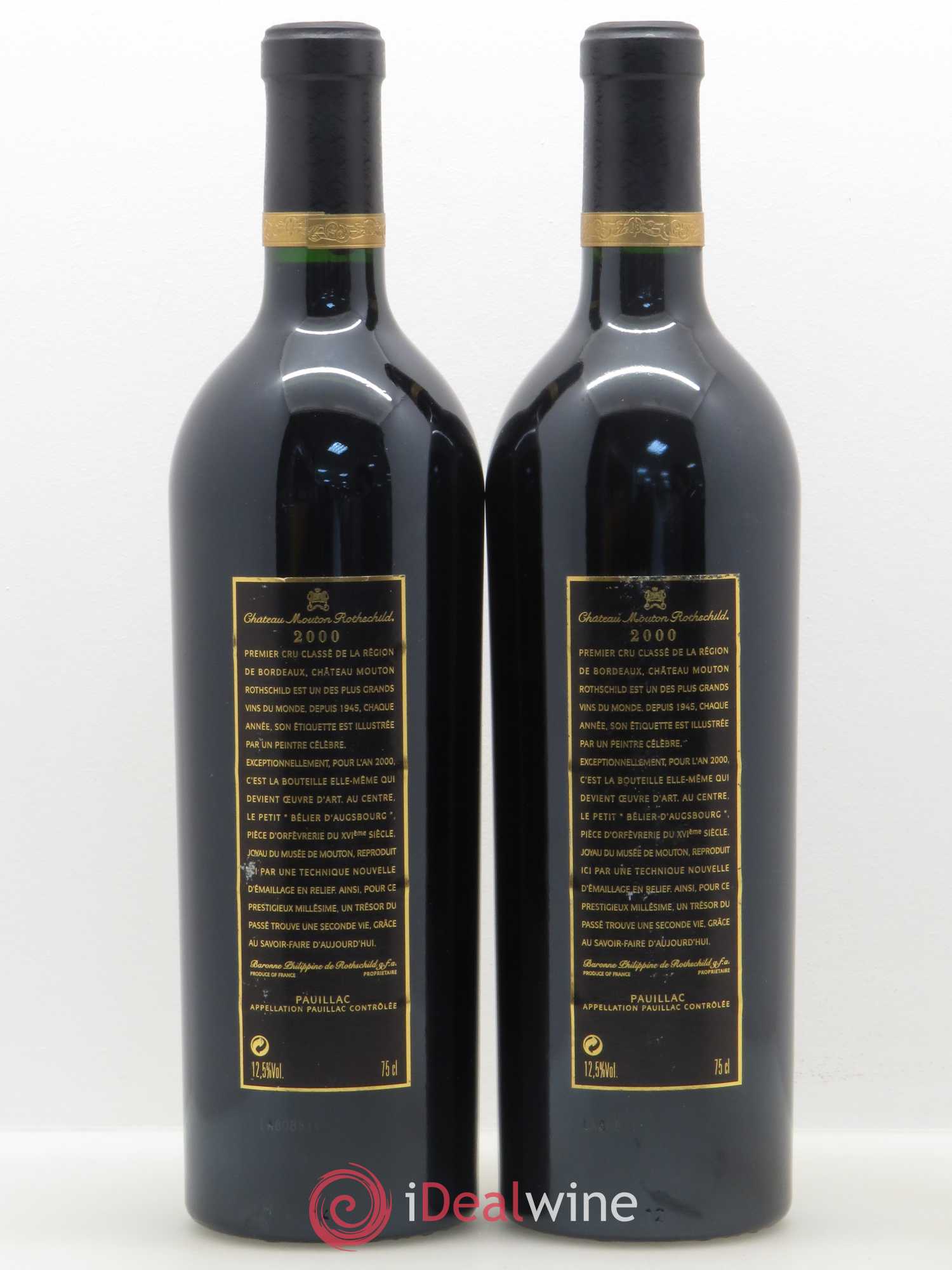 Château Mouton Rothschild 1er Grand Cru Classé 2000 - Lot de 2 bouteilles - 1