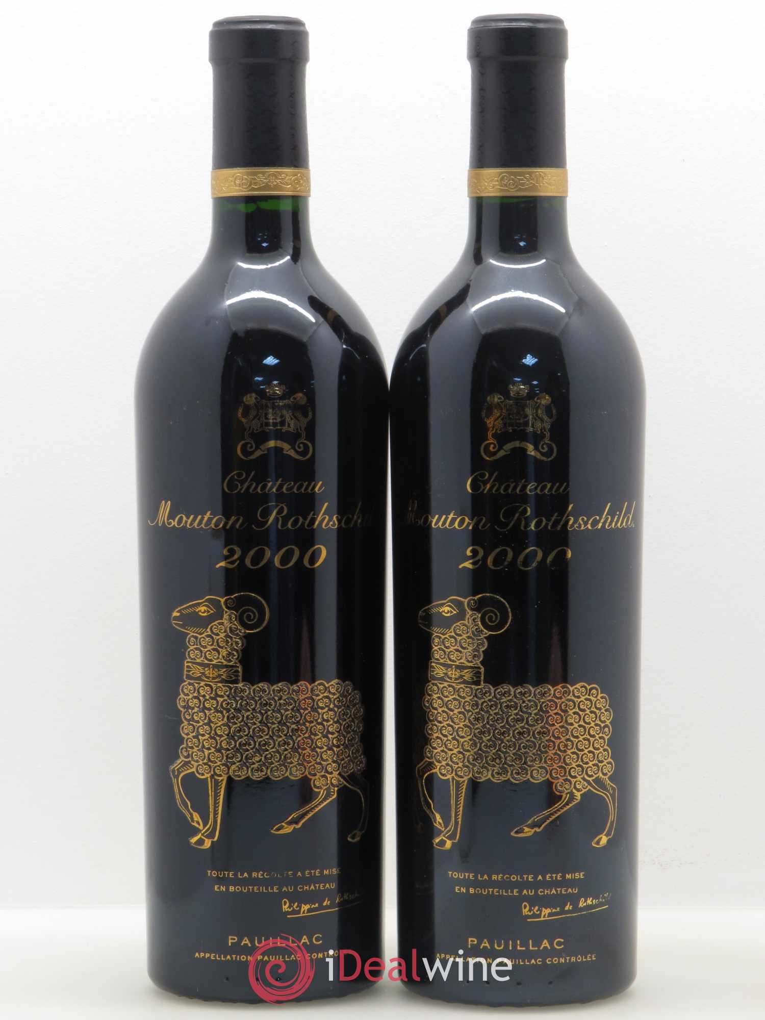 Château Mouton Rothschild 1er Grand Cru Classé 2000 - Lot de 2 bouteilles - 0