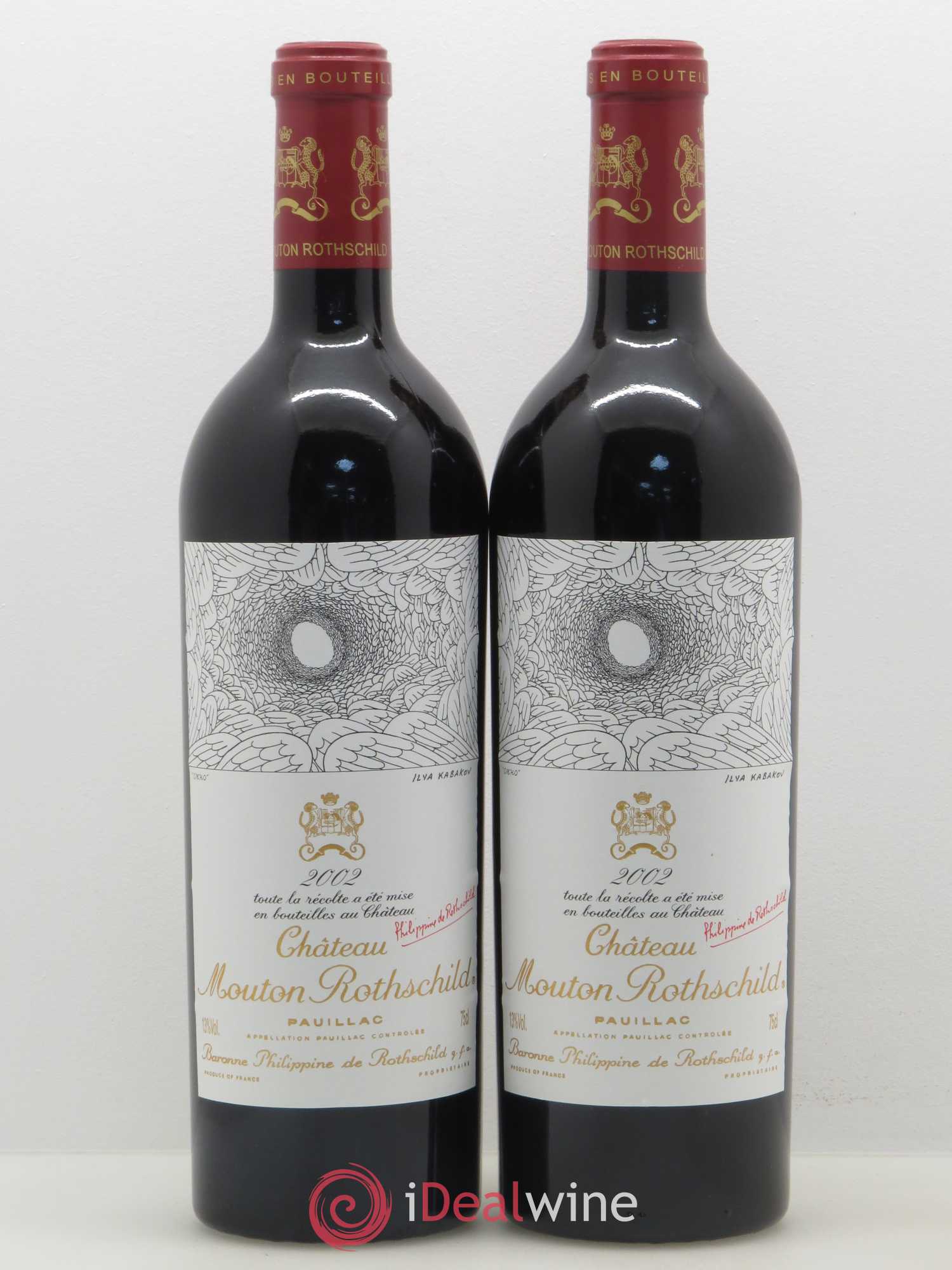 Château Mouton Rothschild 1er Grand Cru Classé 2002 - Lot de 2 bouteilles - 0