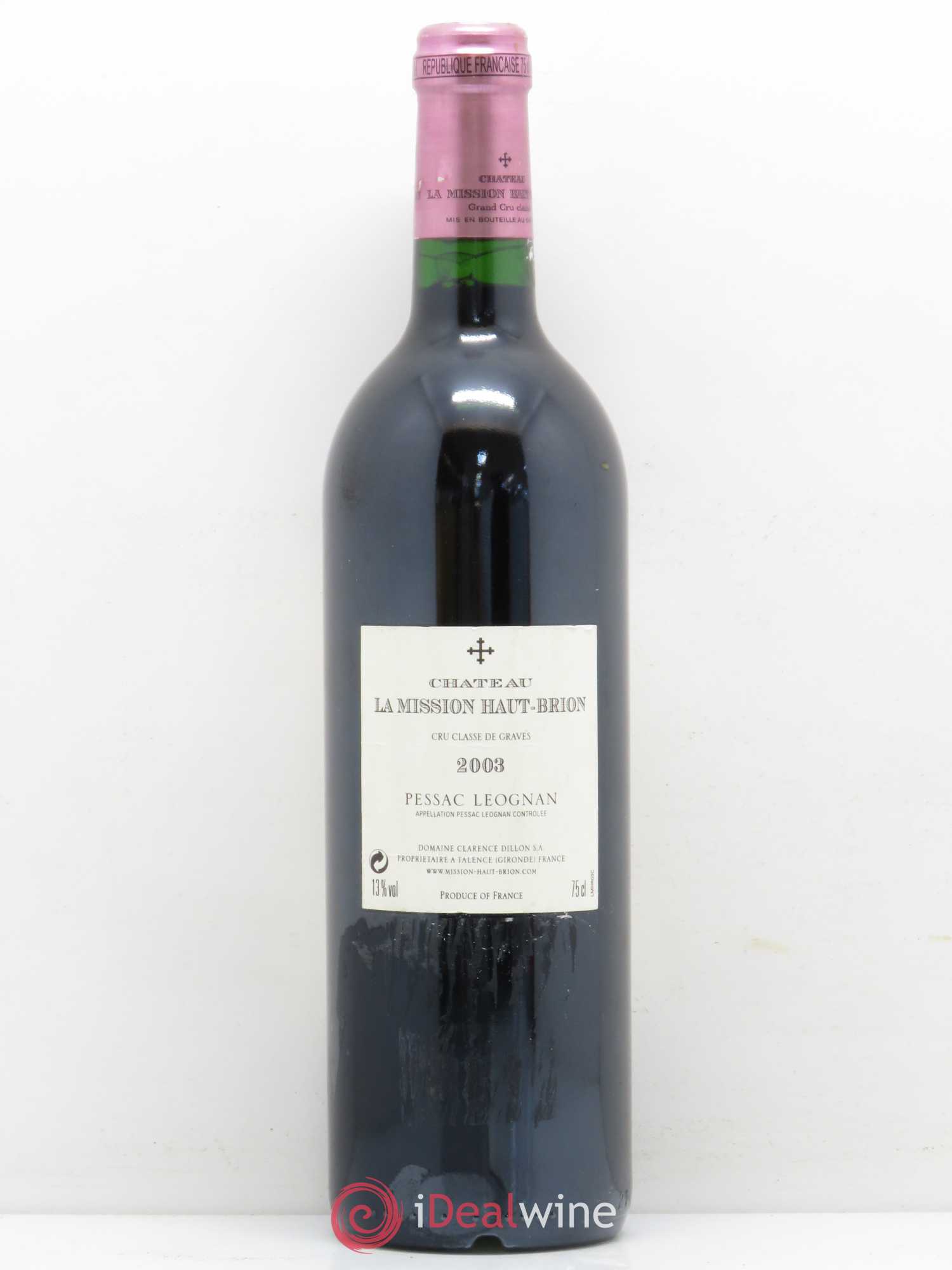 Château la Mission Haut-Brion Cru Classé de Graves 2003 - Lot de 1 bouteille - 1