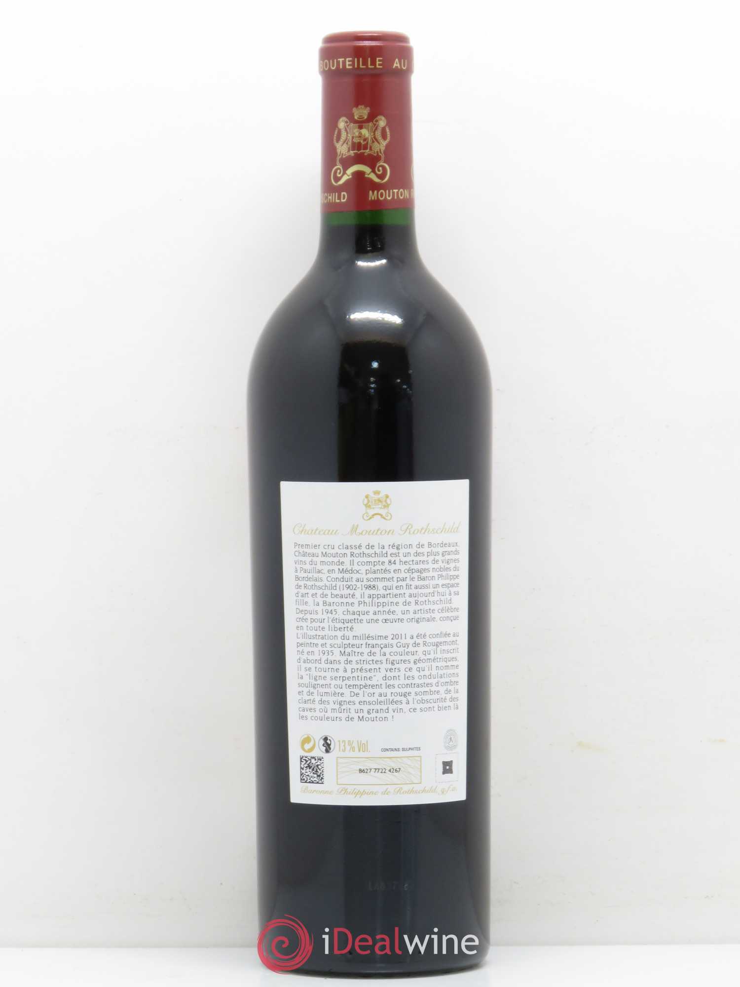 Château Mouton Rothschild 1er Grand Cru Classé 2011 - Lot de 1 bouteille - 1
