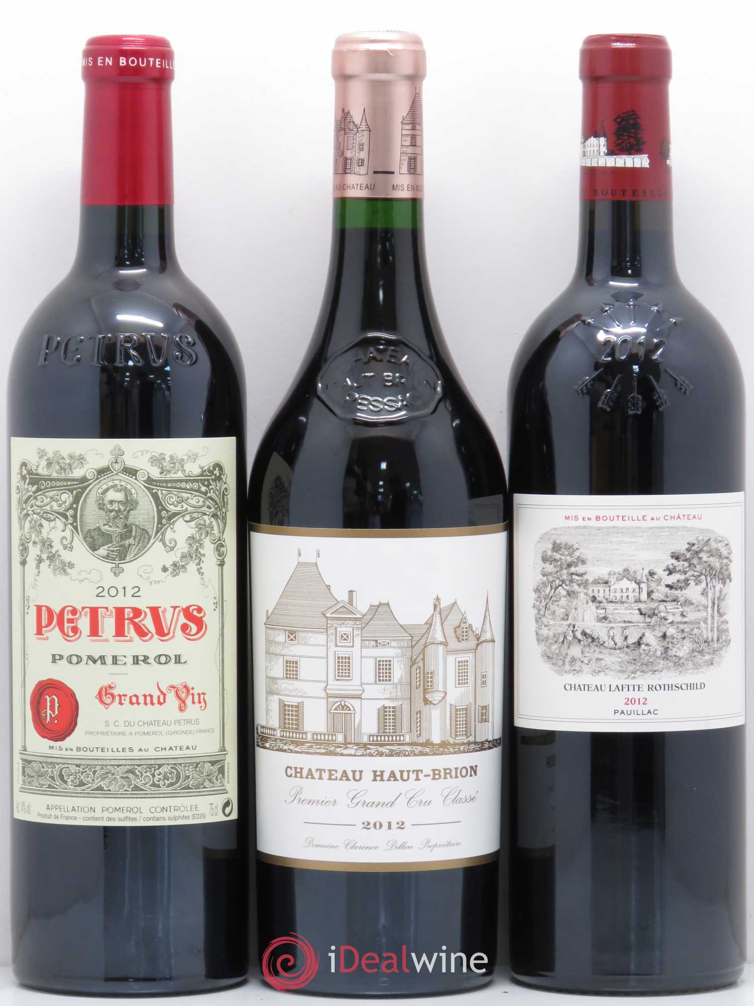 Caisse Collection Duclot 2012 (1 Mouton Rothschild 1 Petrus 1 Margaux 1 Haut Brion 1 Mission Haut Brion 1 Lafite Rothschild 1 Cheval Blanc) 2012 - Posten von 1 Flasche - 1