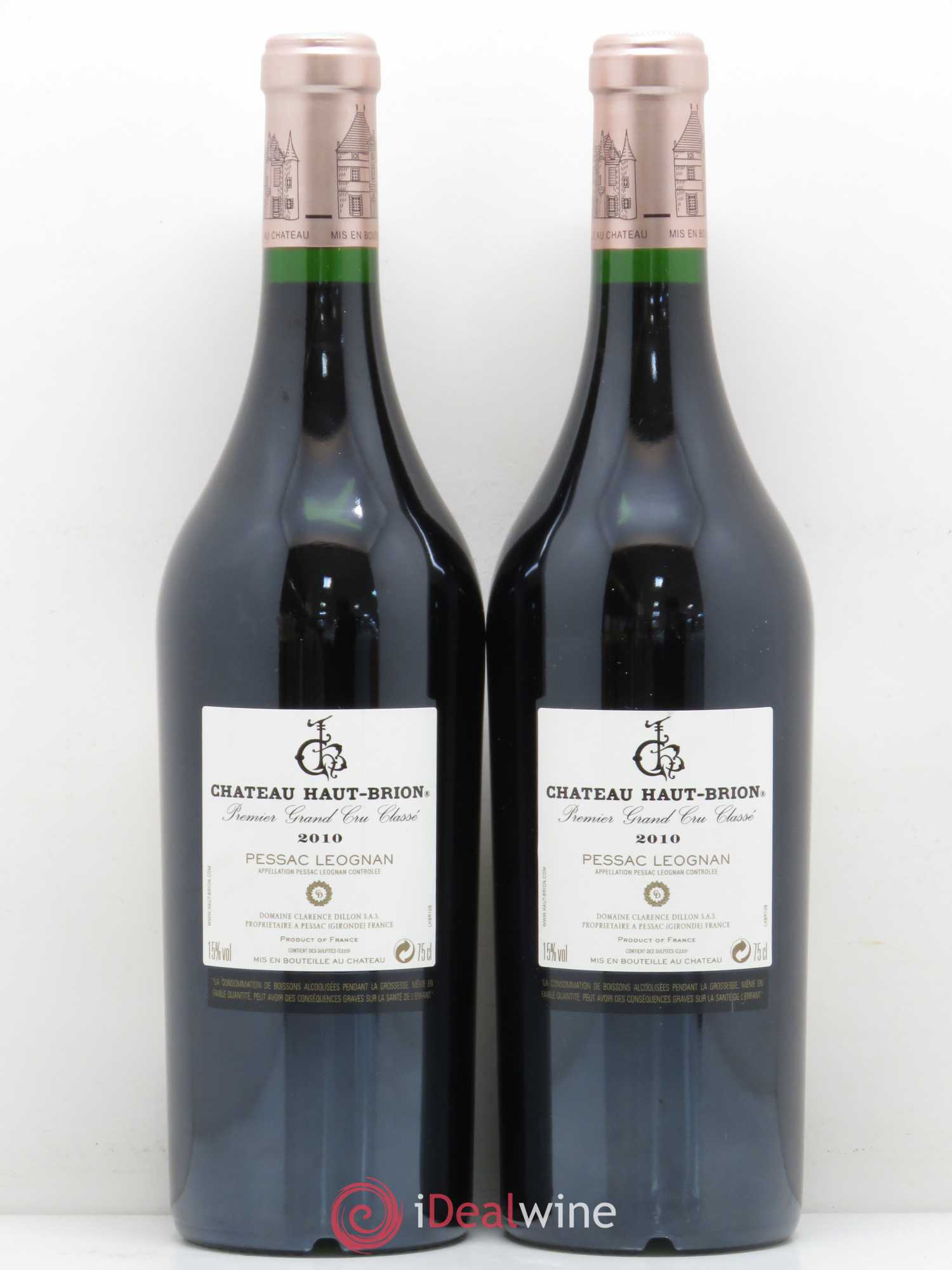 Château Haut Brion 1er Grand Cru Classé 2010 - Lot de 2 bouteilles - 1