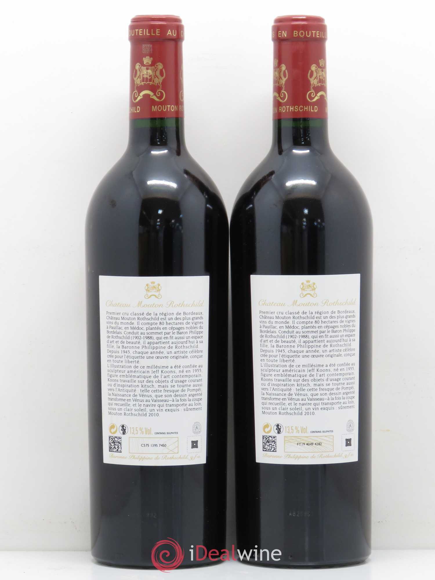 Château Mouton Rothschild 1er Grand Cru Classé 2010 - Lot de 2 bouteilles - 1