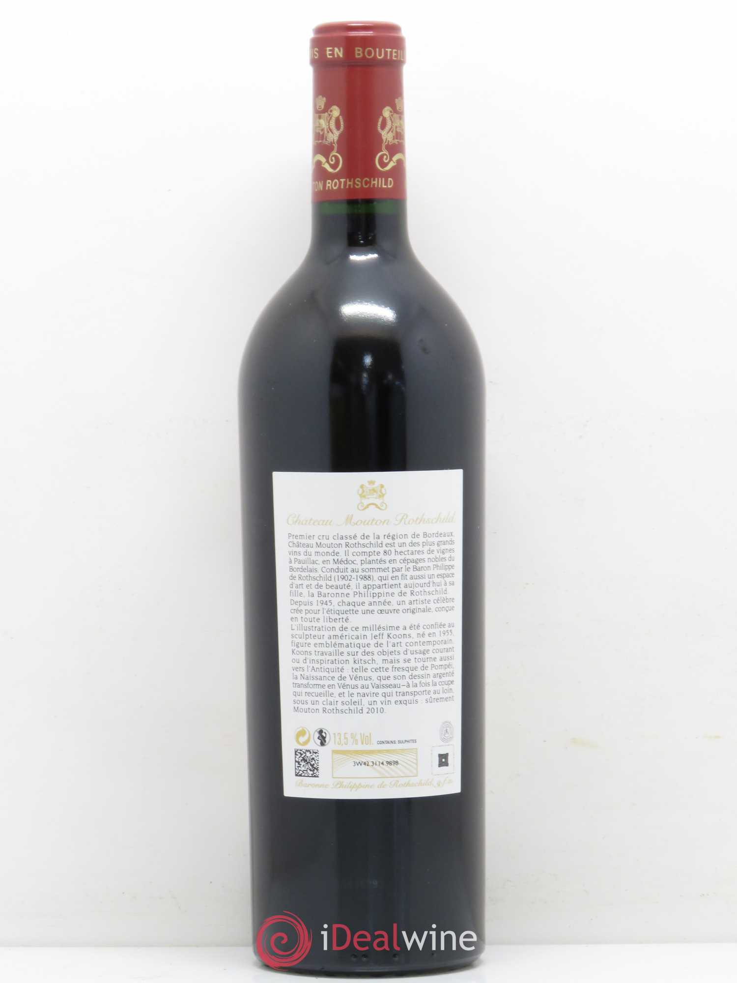 Château Mouton Rothschild 1er Grand Cru Classé 2010 - Lot de 1 bouteille - 1