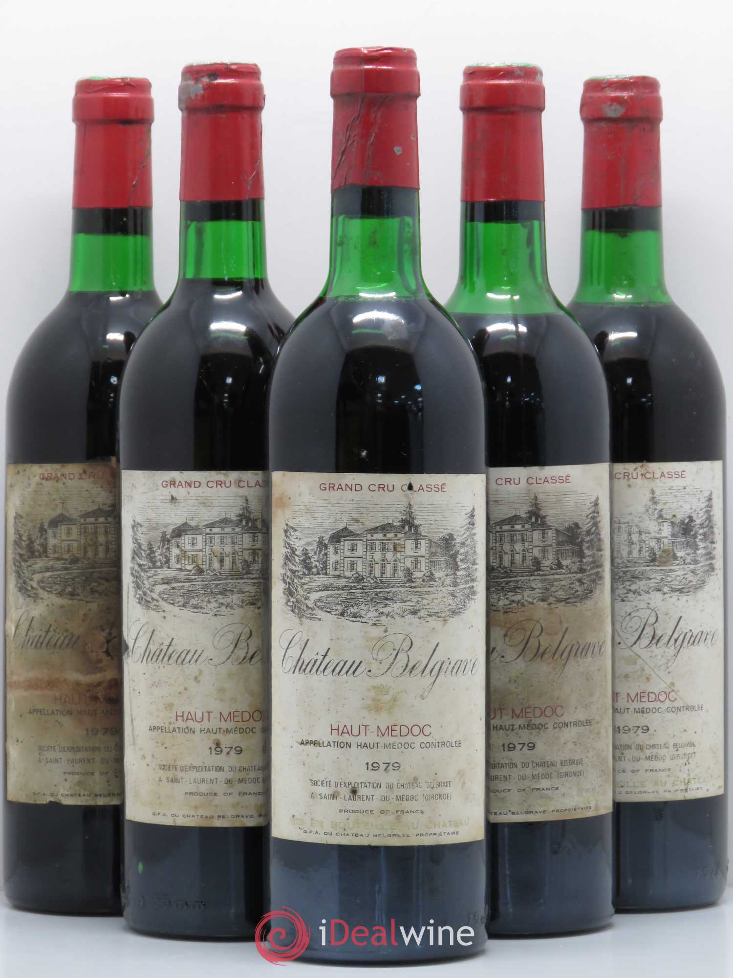 Château Belgrave 5ème Grand Cru Classé 1979 - Lot de 5 bouteilles - 0
