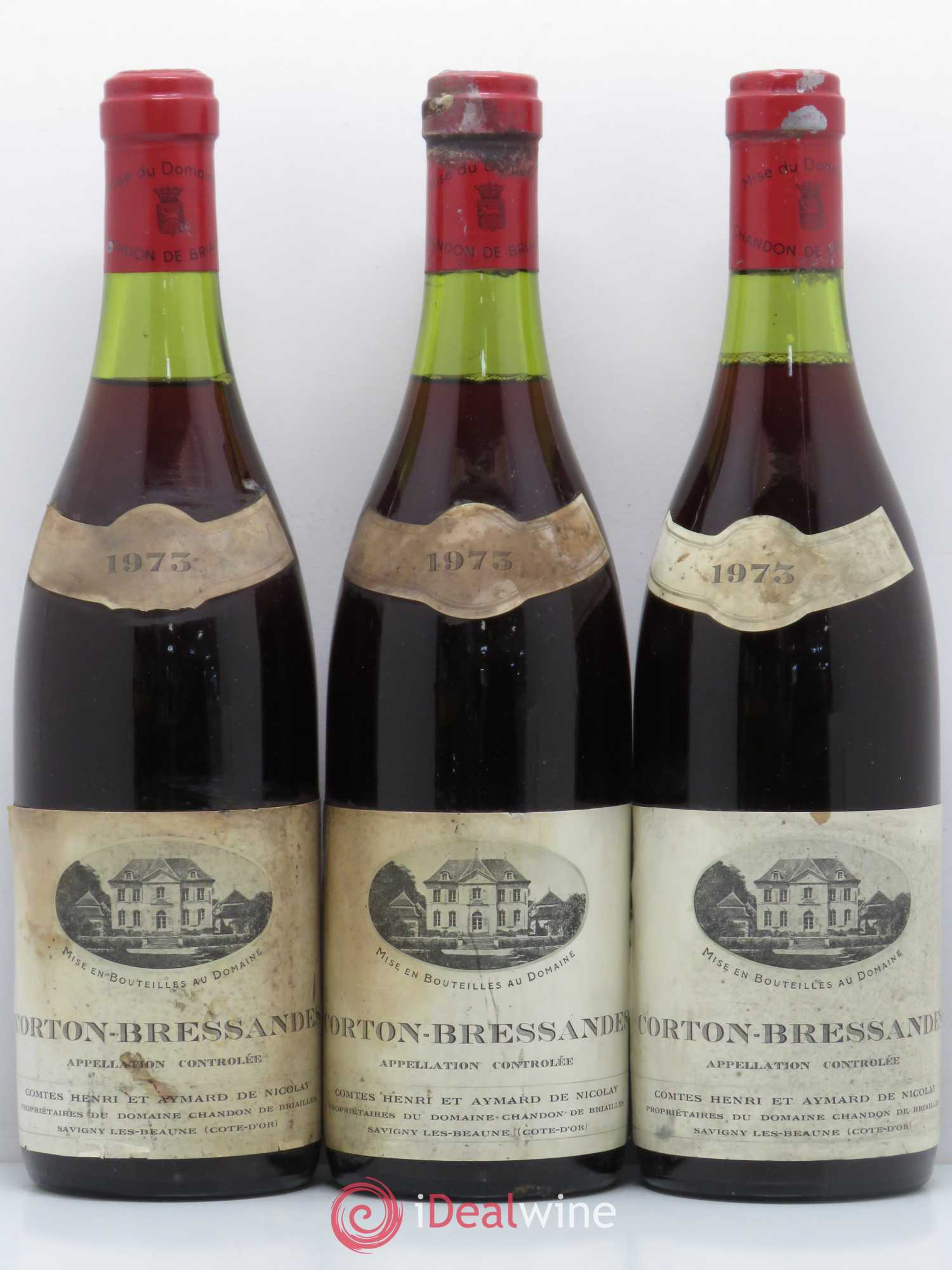 Corton Grand Cru Bressandes Chandon de Briailles 1973 - Posten von 3 Flaschen - 0
