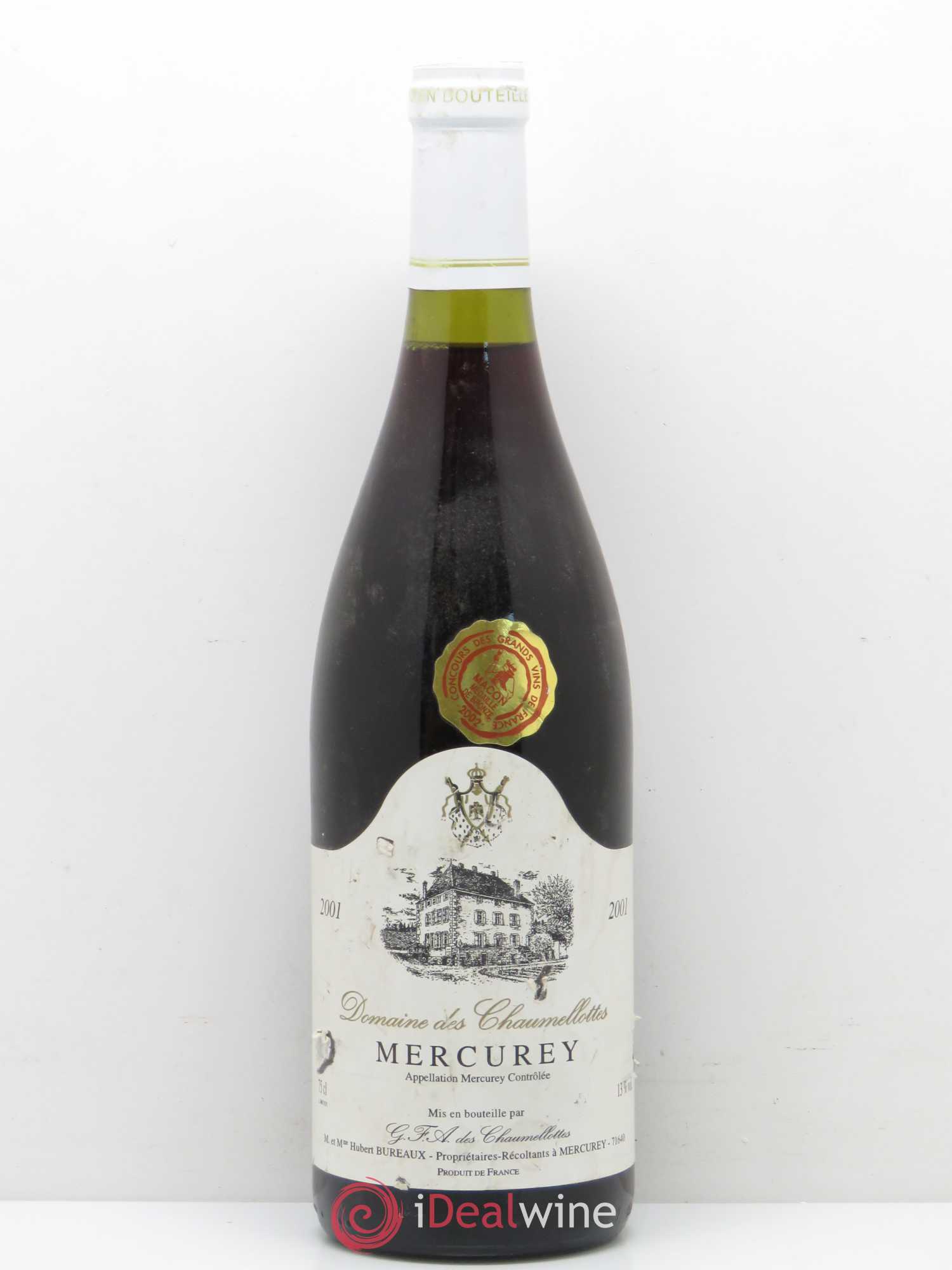 Mercurey Domaine des Chaumellottes 2001 - Posten von 1 Flasche - 0