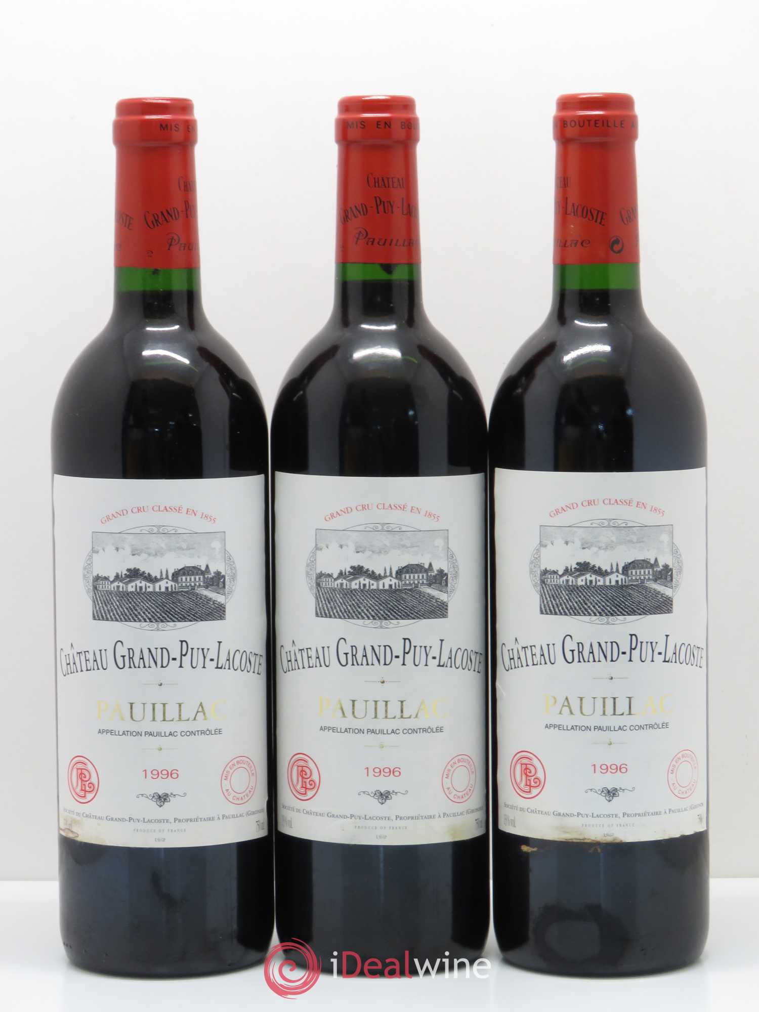 Château Grand Puy Lacoste 5ème Grand Cru Classé 1996 - Lot de 12 bouteilles - 1
