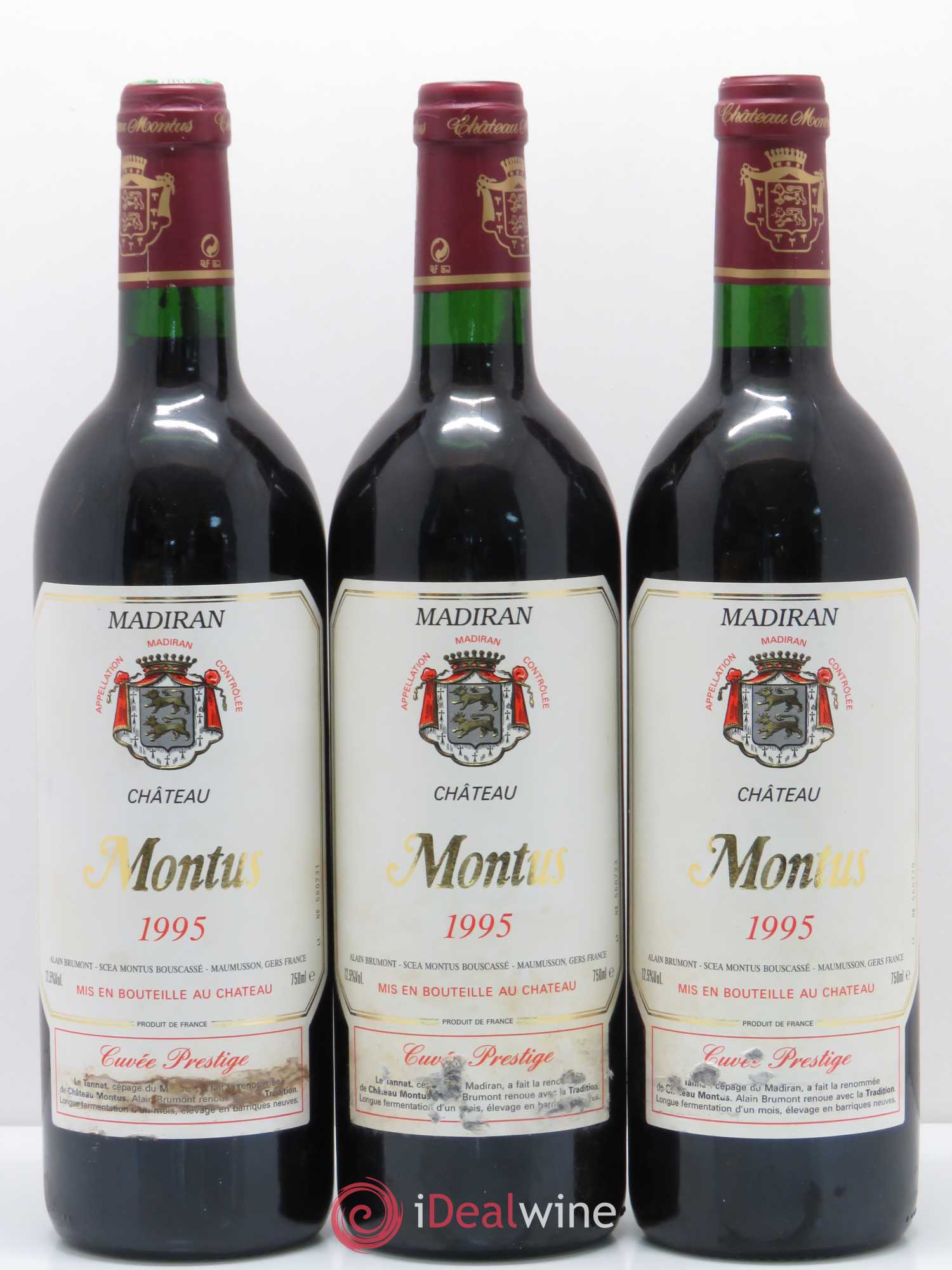 Madiran Château Montus-Prestige Alain Brumont 1995 - Lot de 3 bouteilles - 0