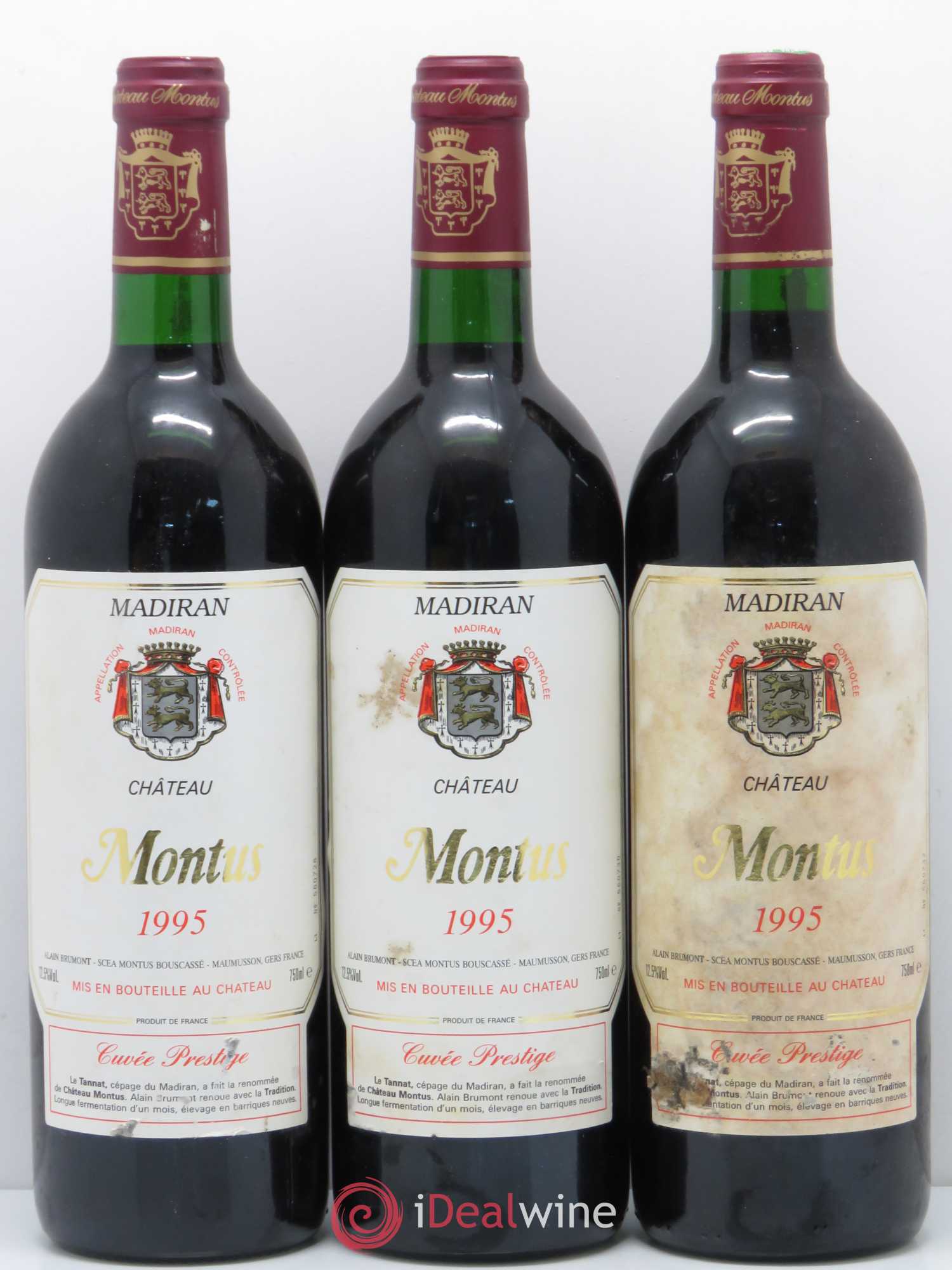 Madiran Château Montus-Prestige Alain Brumont 1995 - Lot de 3 bouteilles - 0