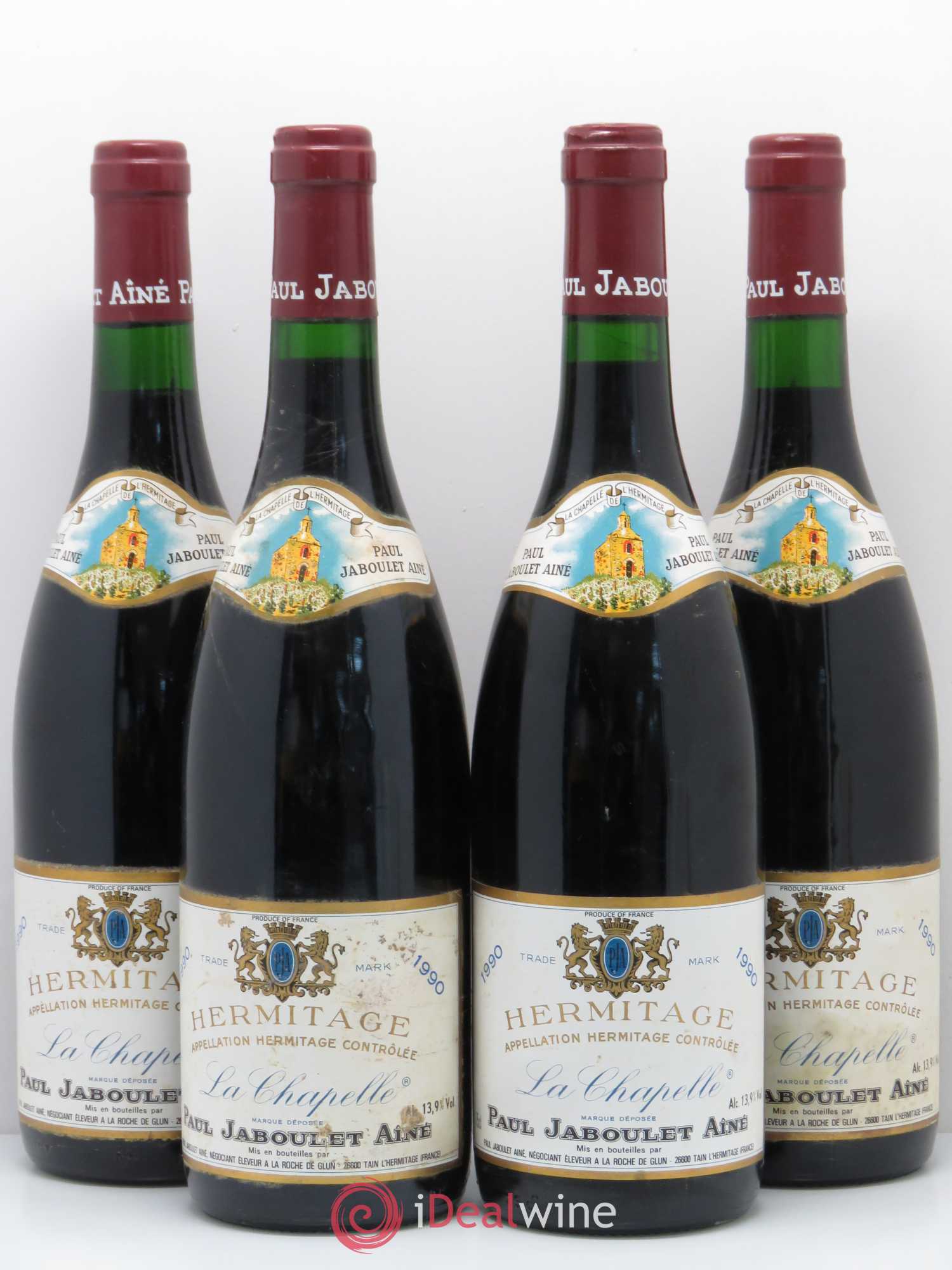Hermitage La Chapelle Paul Jaboulet Ainé 1990 - Lot de 4 bouteilles - 0