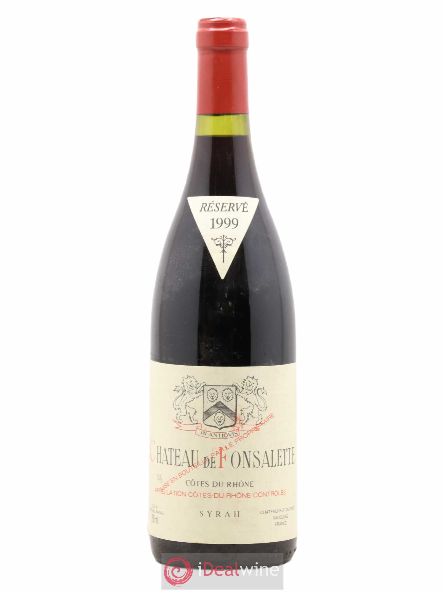 Côtes-du-Rhône Cuvée Syrah Château de Fonsalette 1999 - Lot de 1 bouteille - 0