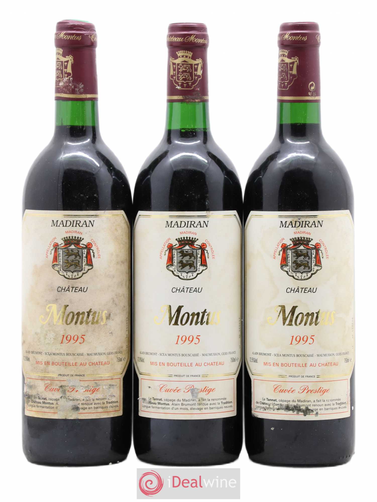 Madiran Château Montus-Prestige Alain Brumont 1995 - Lot de 3 bouteilles - 0