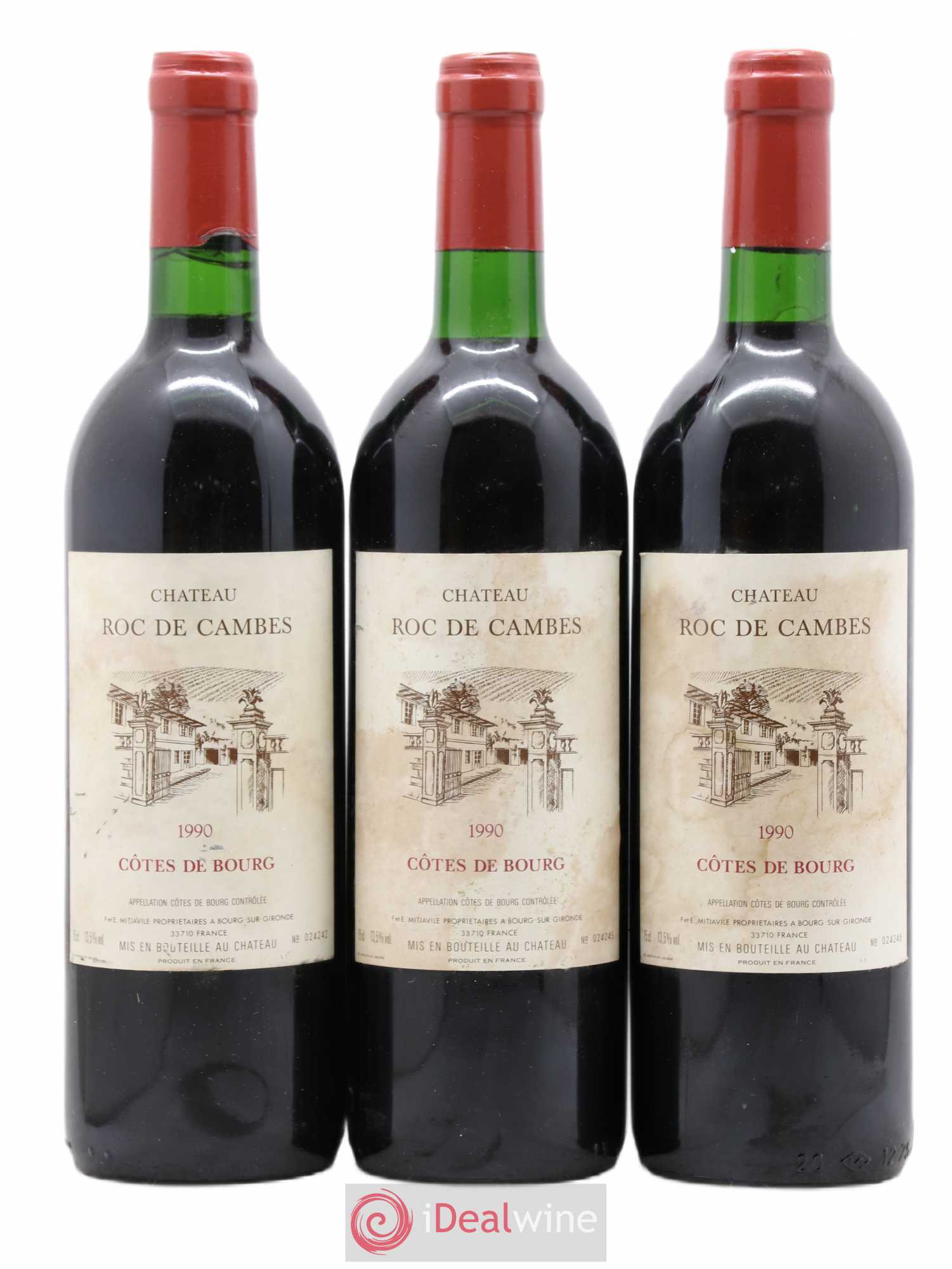 Roc de Cambes 1990 - Lot of 3 bottles - 0