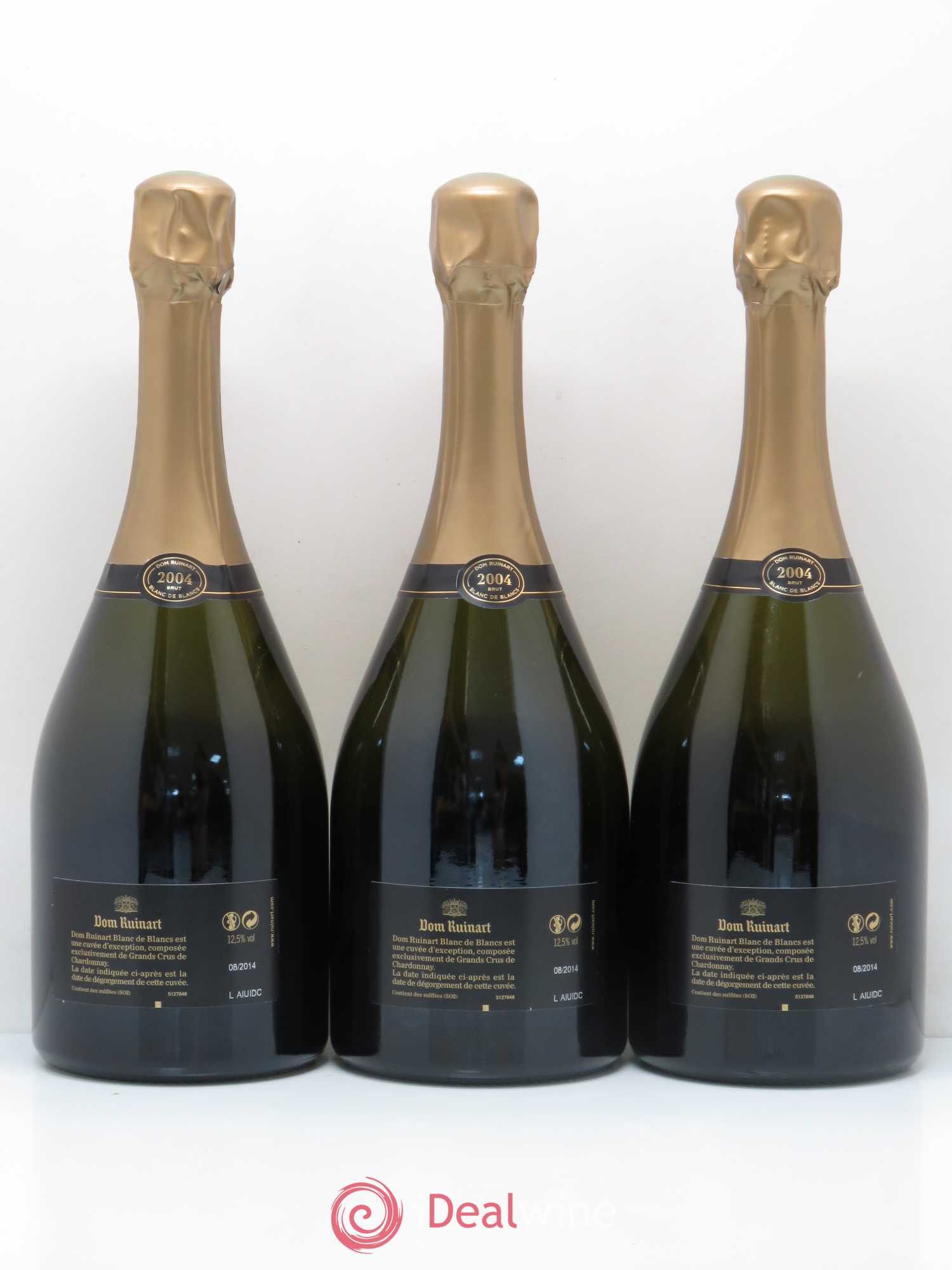 Dom Ruinart Brut Ruinart Blanc de blancs 2004 - Lot de 3 bouteilles - 1