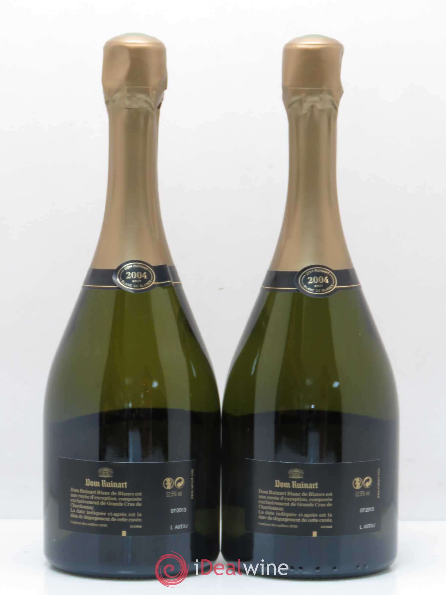 Dom Ruinart Brut Ruinart Blanc de blancs 2004 - Lot de 2 bouteilles - 1