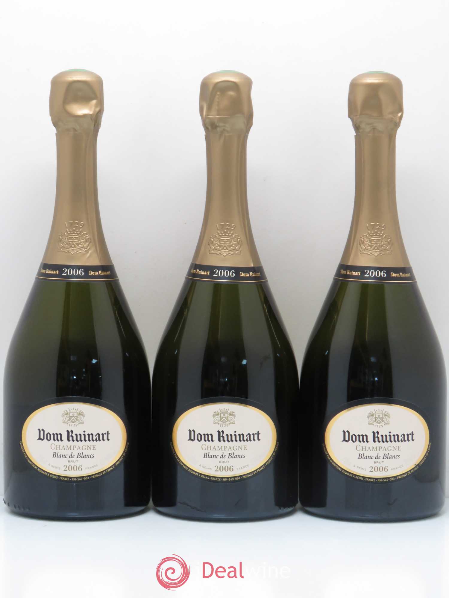 Dom Ruinart Brut Ruinart Blanc de blancs 2006 - Lot de 3 bouteilles - 0