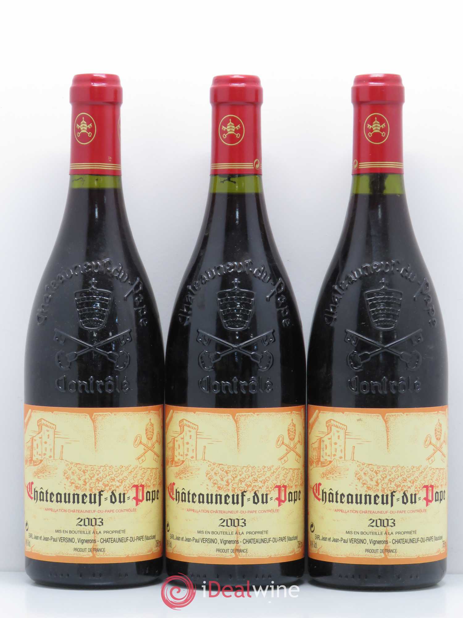 Châteauneuf-du-Pape Domaine Bois de Boursan (Domaine) Jean et Jean-Paul Versino 2003 - Lot de 3 bouteilles - 0