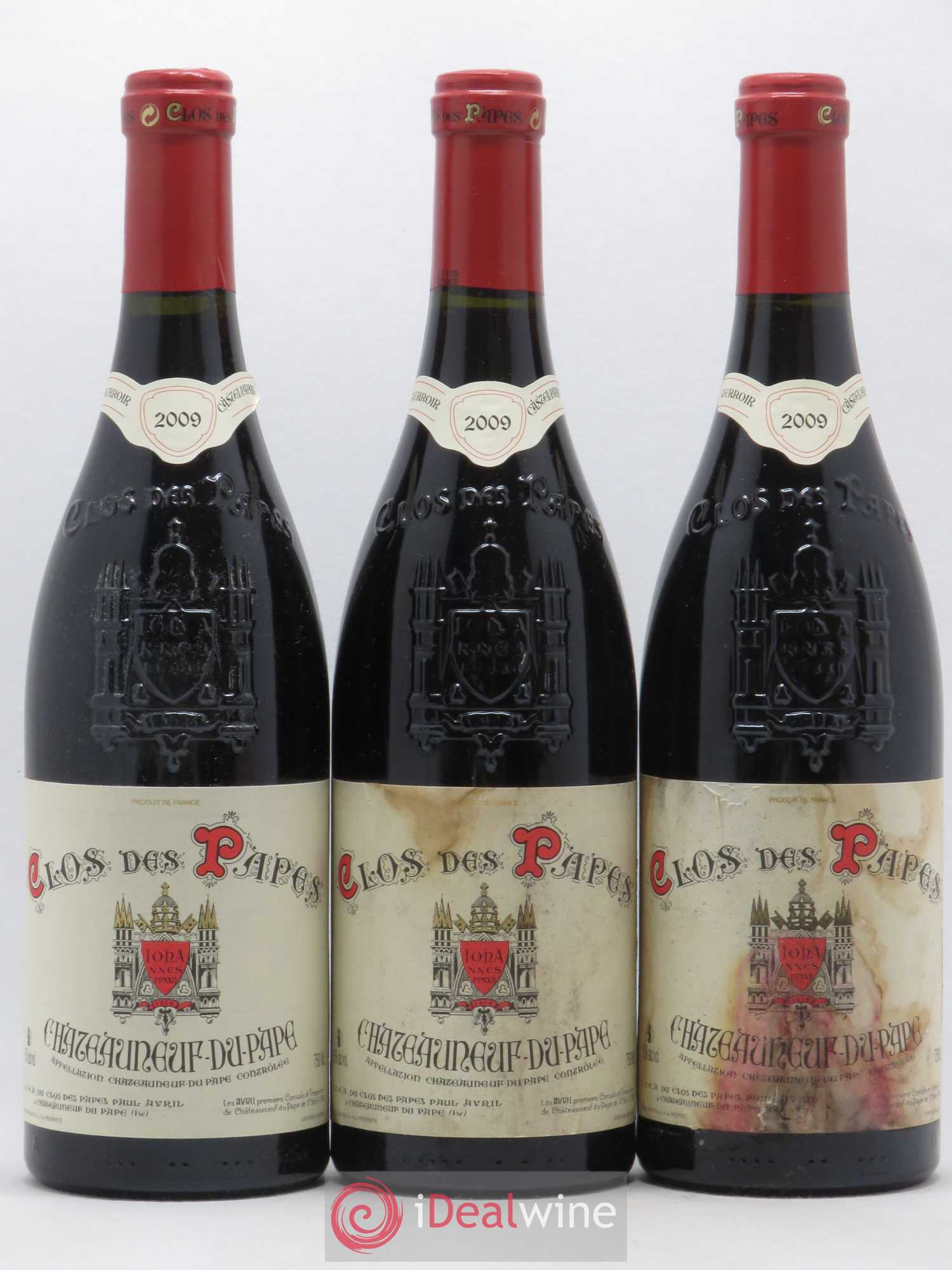 Châteauneuf-du-Pape Clos des Papes - Paul Avril 2009 - Lot de 3 bouteilles - 0