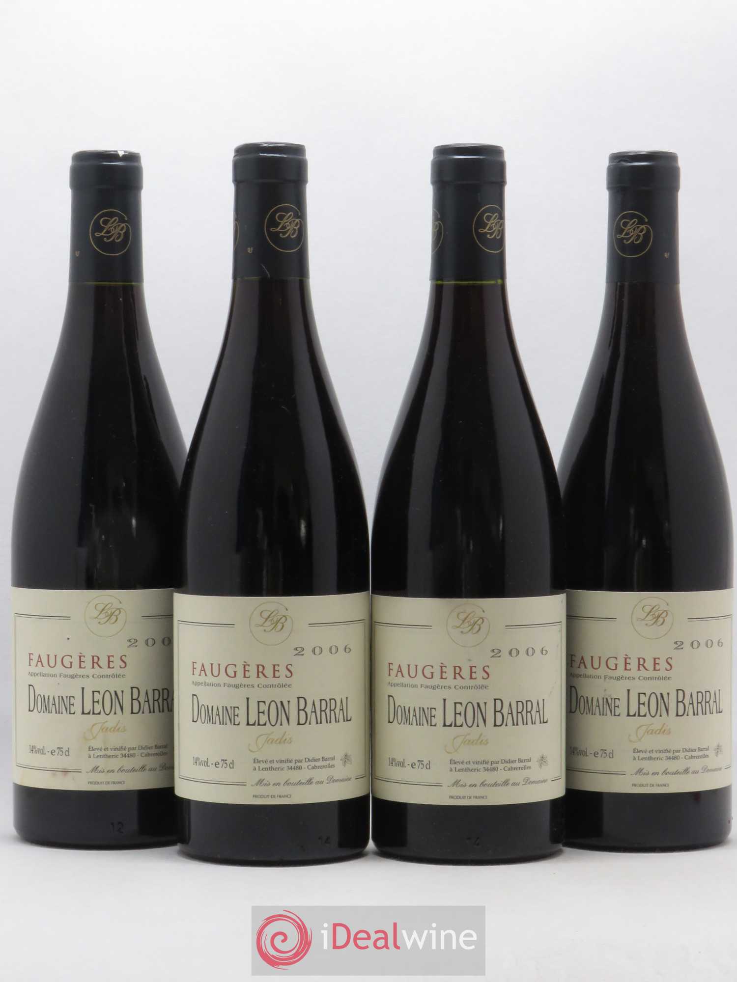 Faugères Jadis Domaine Léon Barral 2006 - Lot de 4 bouteilles - 0