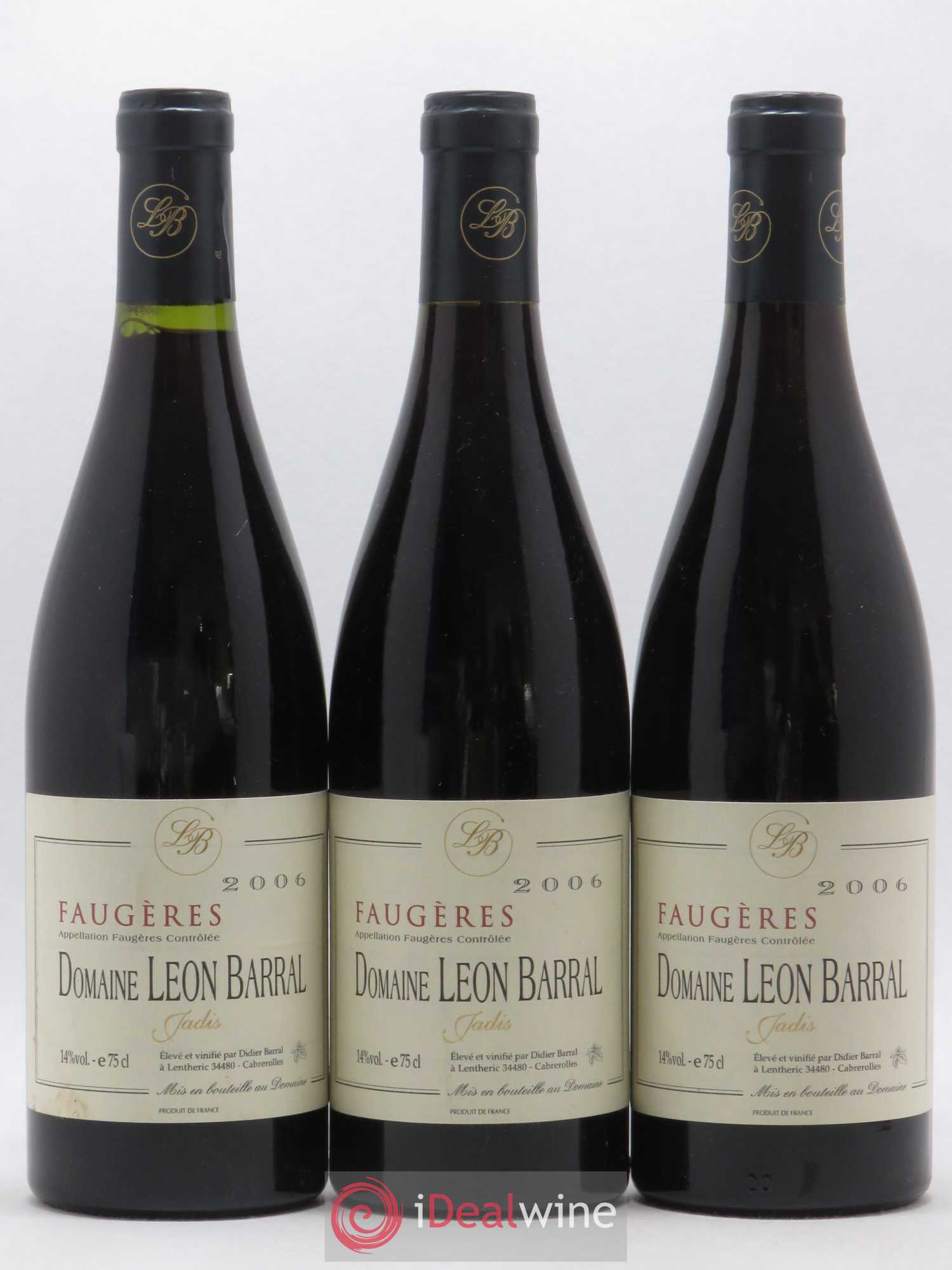 Faugères Jadis Domaine Léon Barral 2006 - Lot de 3 bouteilles - 0