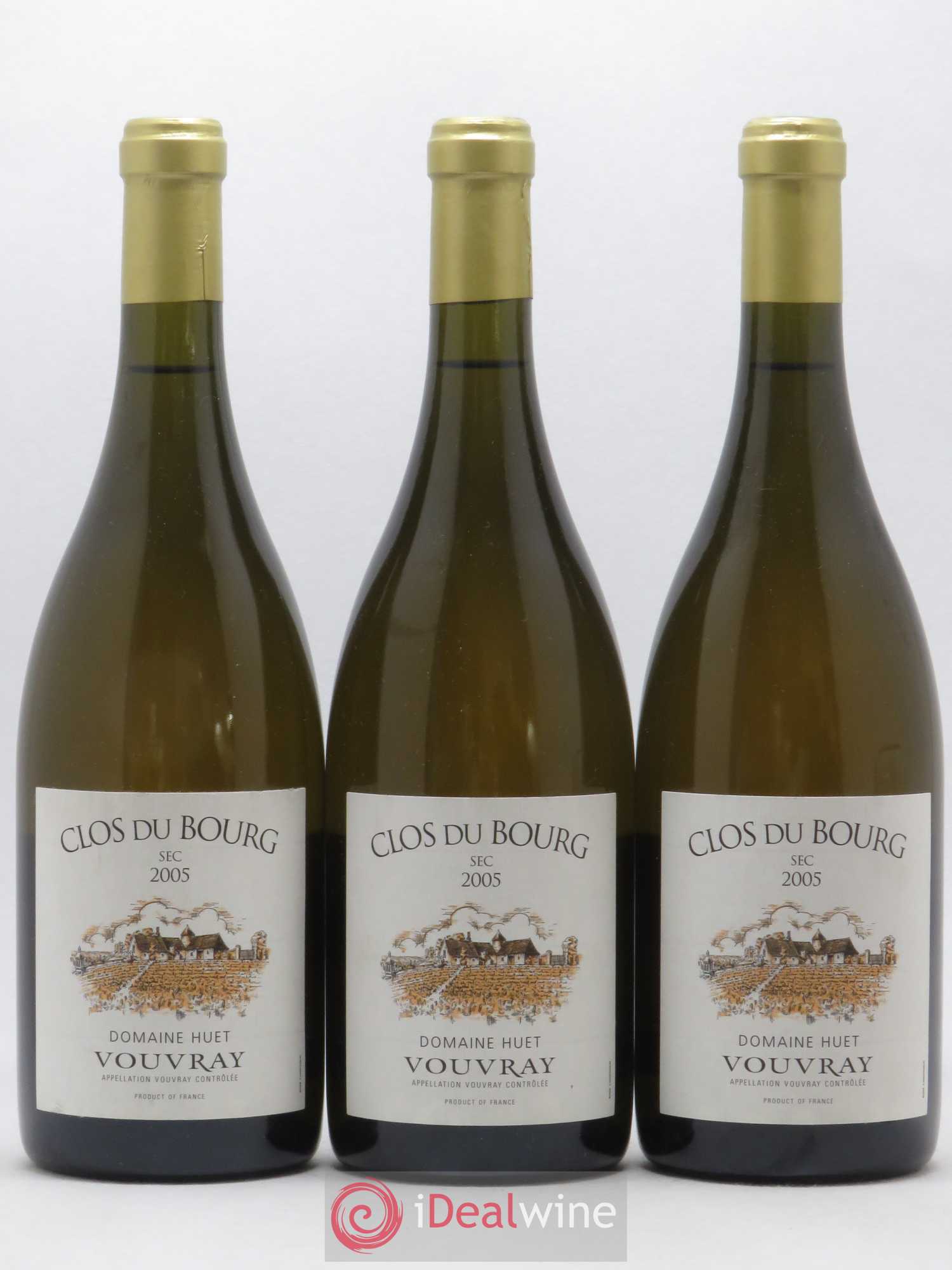 Vouvray Clos du Bourg Sec Domaine Huet 2005 - Lot de 3 bouteilles - 0