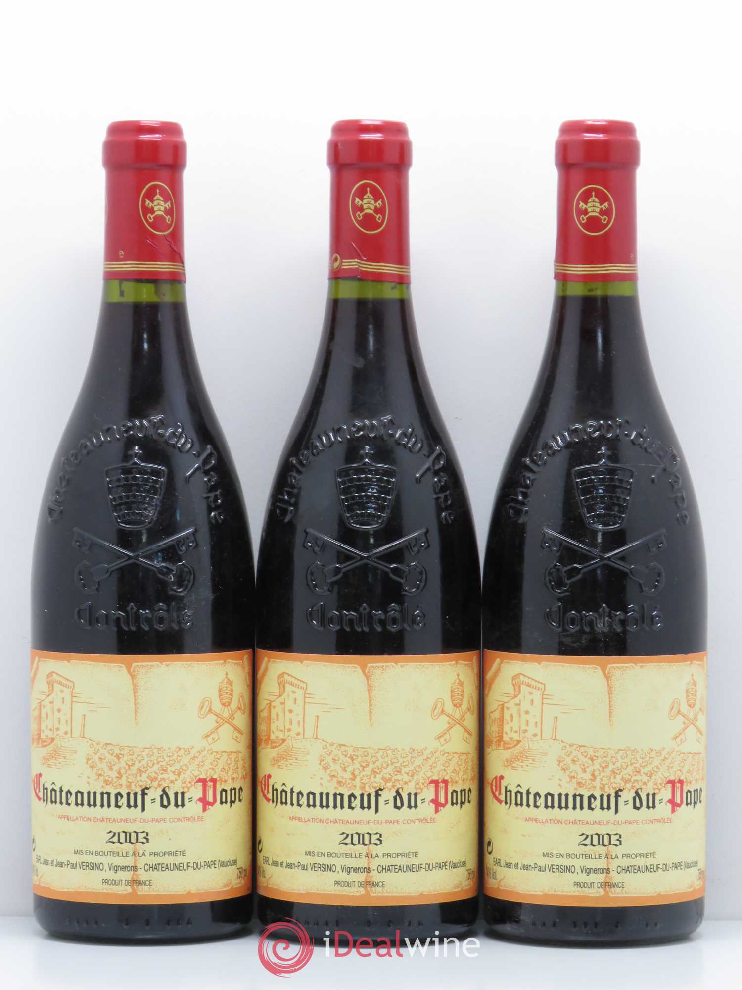 Châteauneuf-du-Pape Domaine Bois de Boursan (Domaine) Jean et Jean-Paul Versino 2003 - Lot de 3 bouteilles - 0