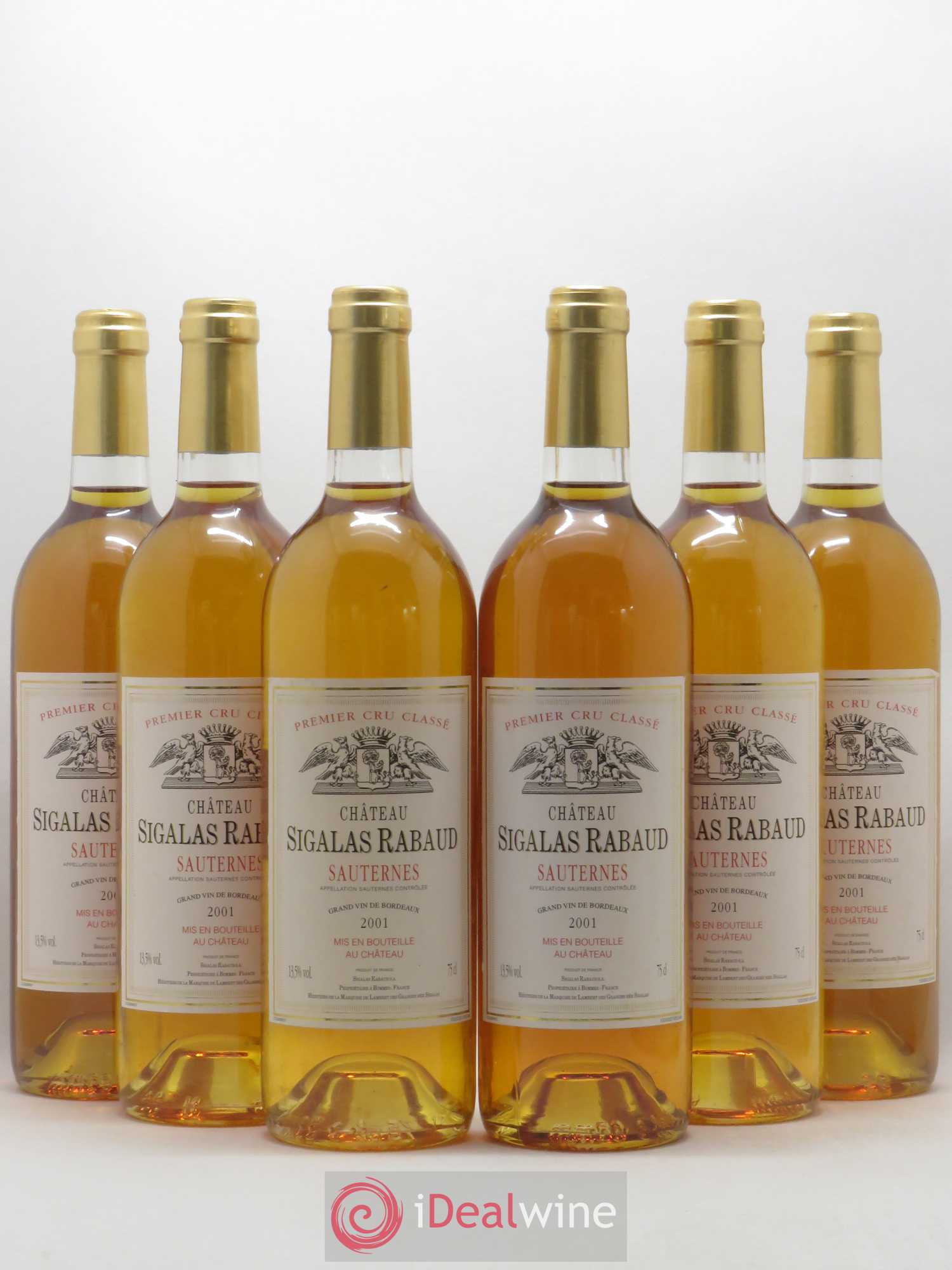 Château Sigalas Rabaud 1er Grand Cru Classé 2001 - Lotto di 6 bottiglie - 0