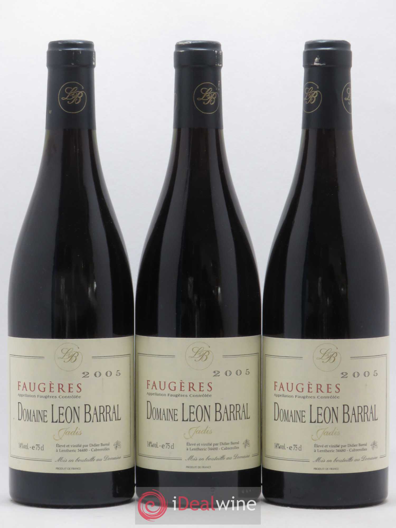 Faugères Jadis Domaine Léon Barral 2005 - Lot de 3 bouteilles - 0