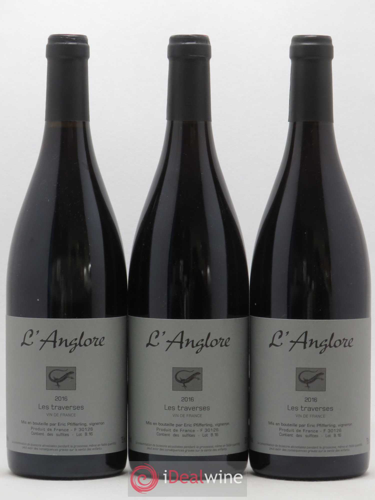 Vin de France Les Traverses L'Anglore 2016 - Lot de 3 bouteilles - 0