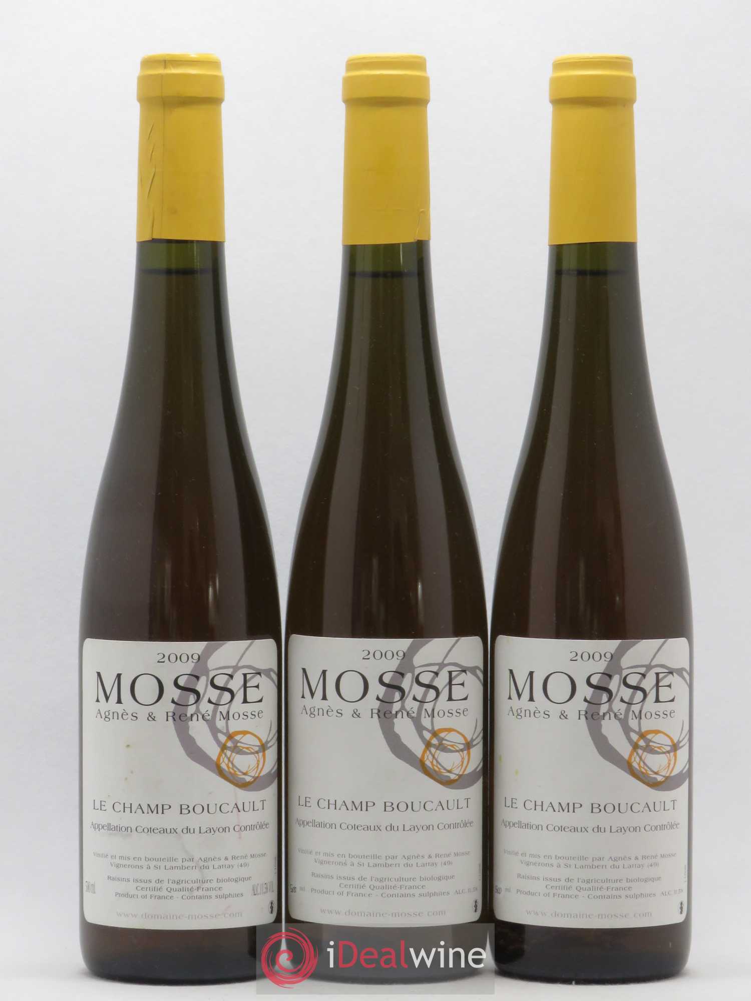 Coteaux du Layon Le Champ Boucault René Mosse 50cl 2009 - Lotto di 3 bottiglie - 0