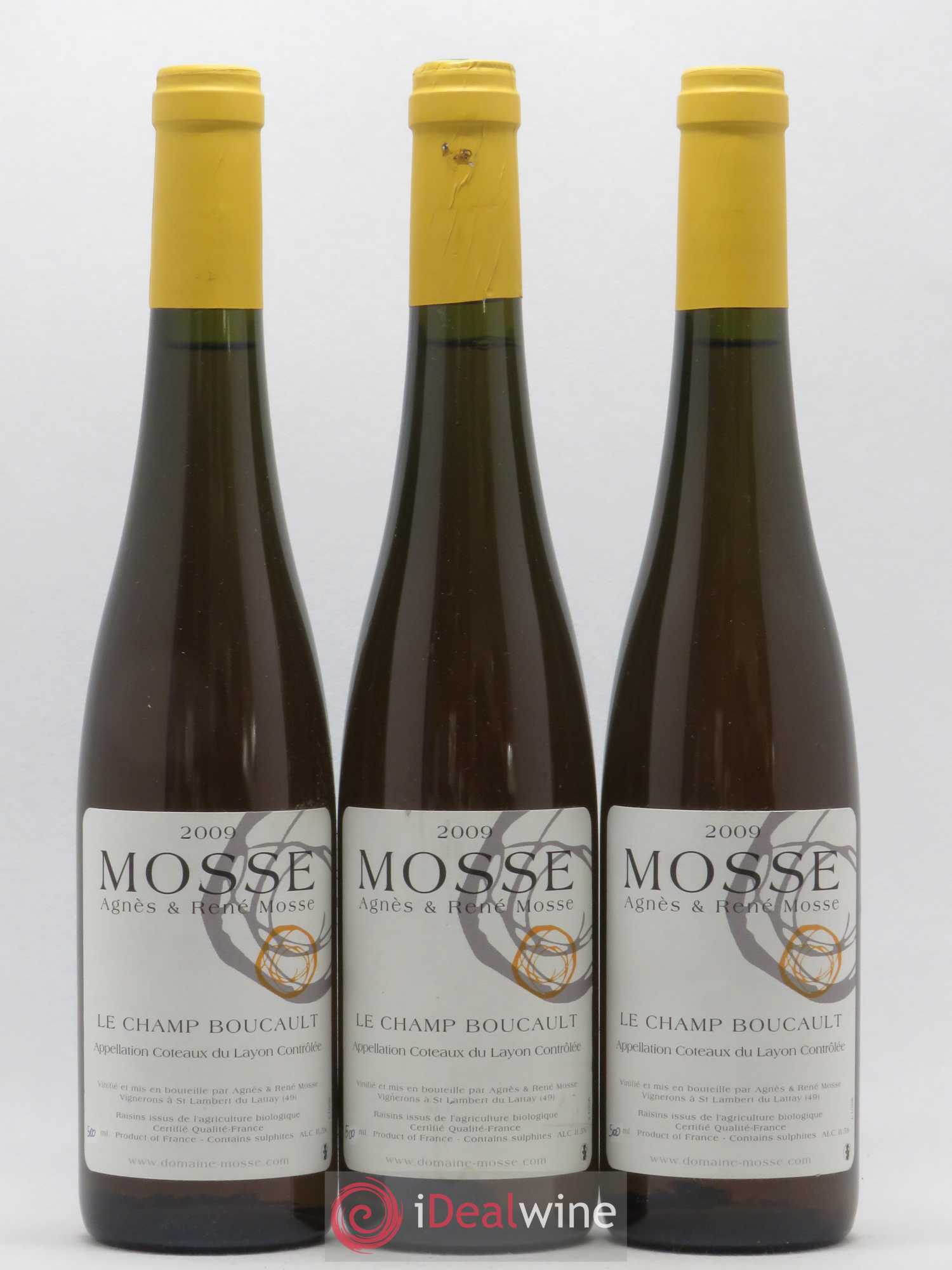 Coteaux du Layon Le Champ Boucault René Mosse 50cl 2009 - Lotto di 3 bottiglie - 0