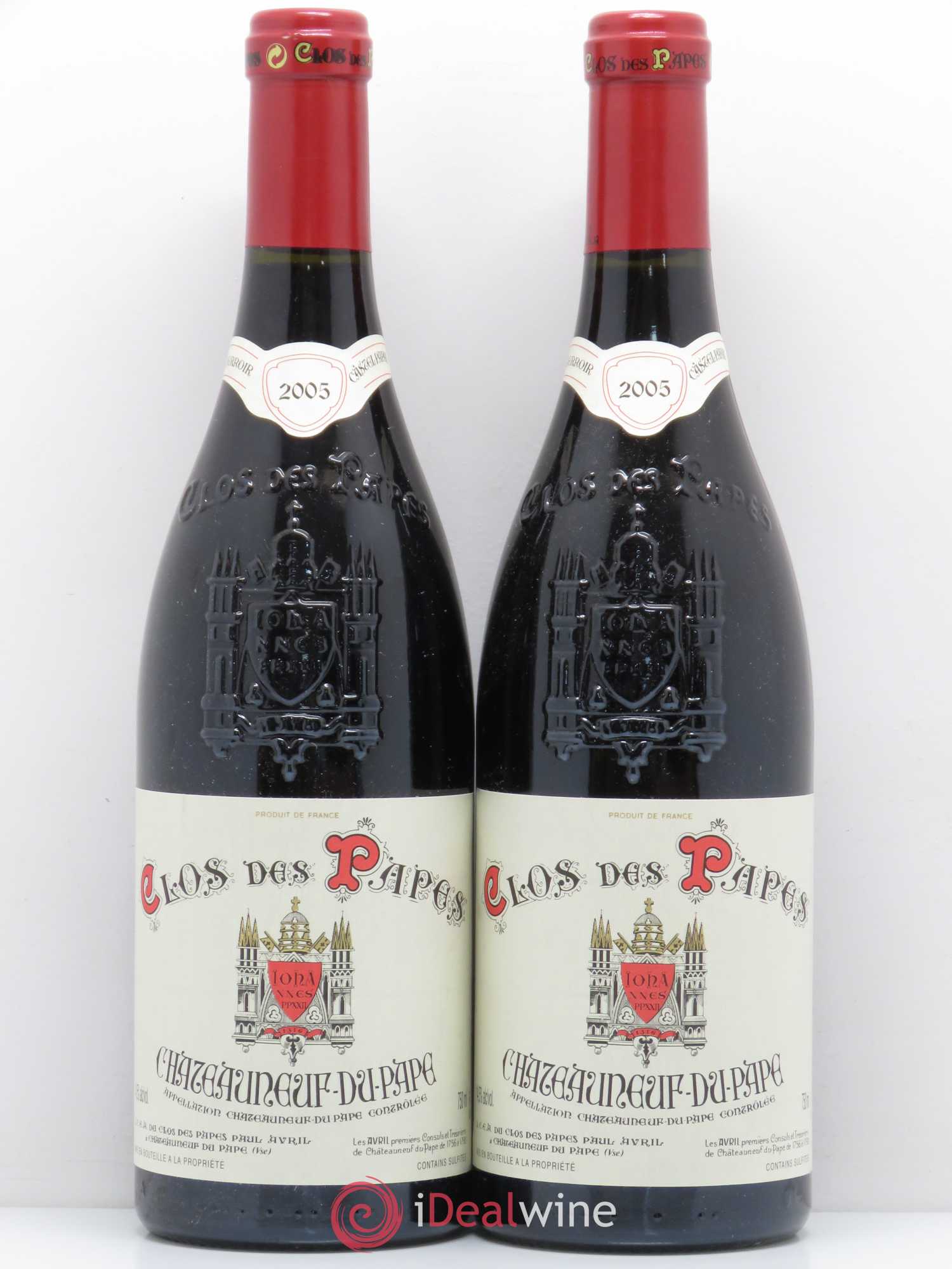 Châteauneuf-du-Pape Clos des Papes - Paul Avril 2005 - Lot de 2 bouteilles - 0